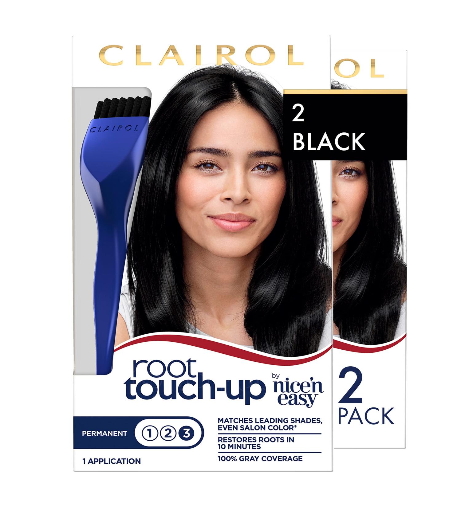 Clairol Root Touch-Up Nice'n Easy Permanent Hair Dye - 2 Black Pack of 2 - Buy Online on GoSupps.com