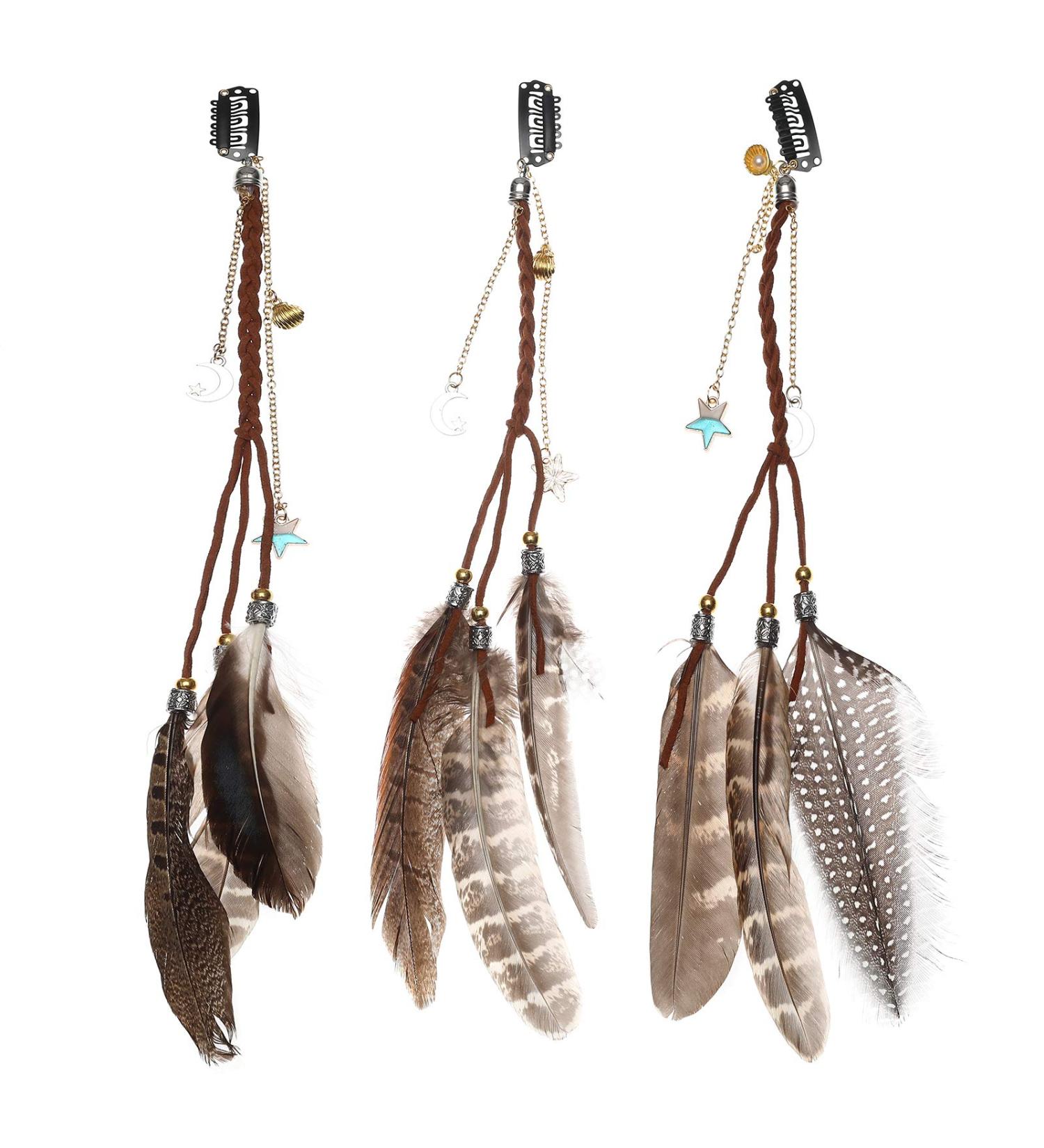 Awaytr Bohemian Feather Hair Band - Hippie Festival Accessories | 3-in-1 Tormented Feather Headdress for Women - Buy Online on GoSupps.com