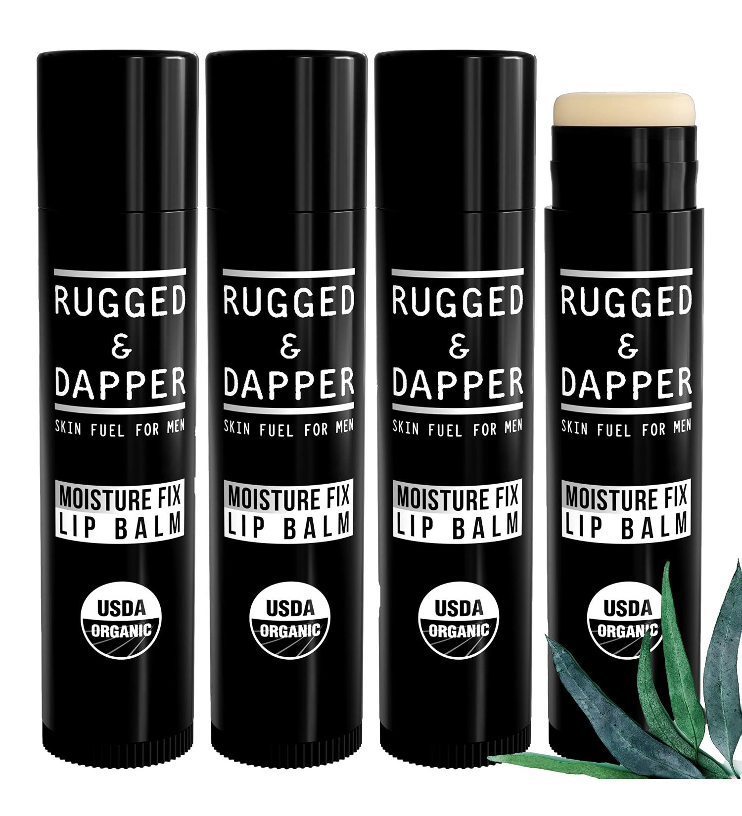 Organic Peppermint Lip Balm for Men - Natural Chapstick, Mint Flavor | Men's Lip Therapy - Buy Online on GoSupps.com