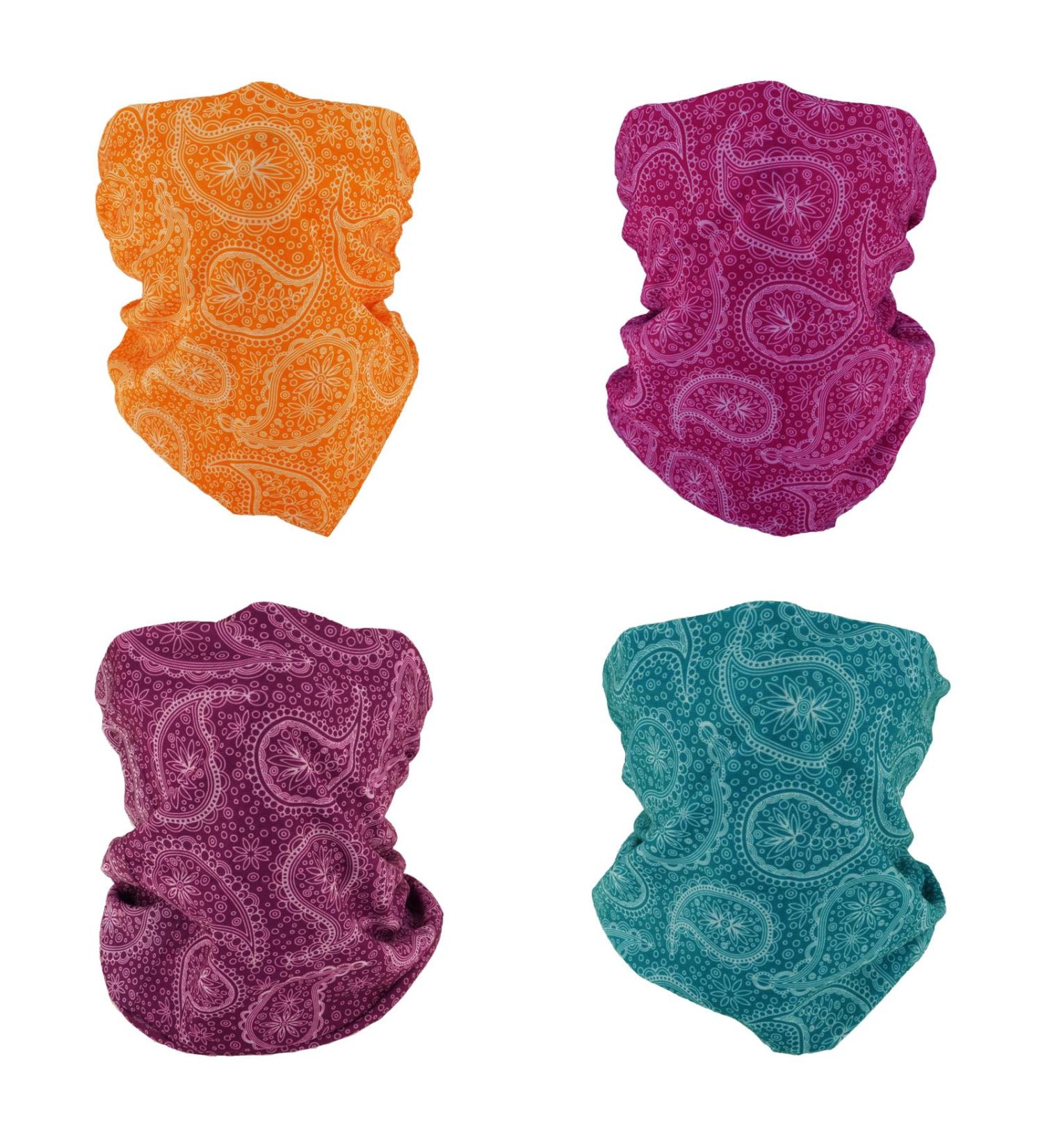 Buy Smehcf 4 Multi-Purpose Bandanas - Breathable & Washable Headbands for Men & Women | Reusable Storm Hood Hair Scarves Face Masks in Red Yellow Purple Blue | International Shipping Available - Buy Online on GoSupps.com