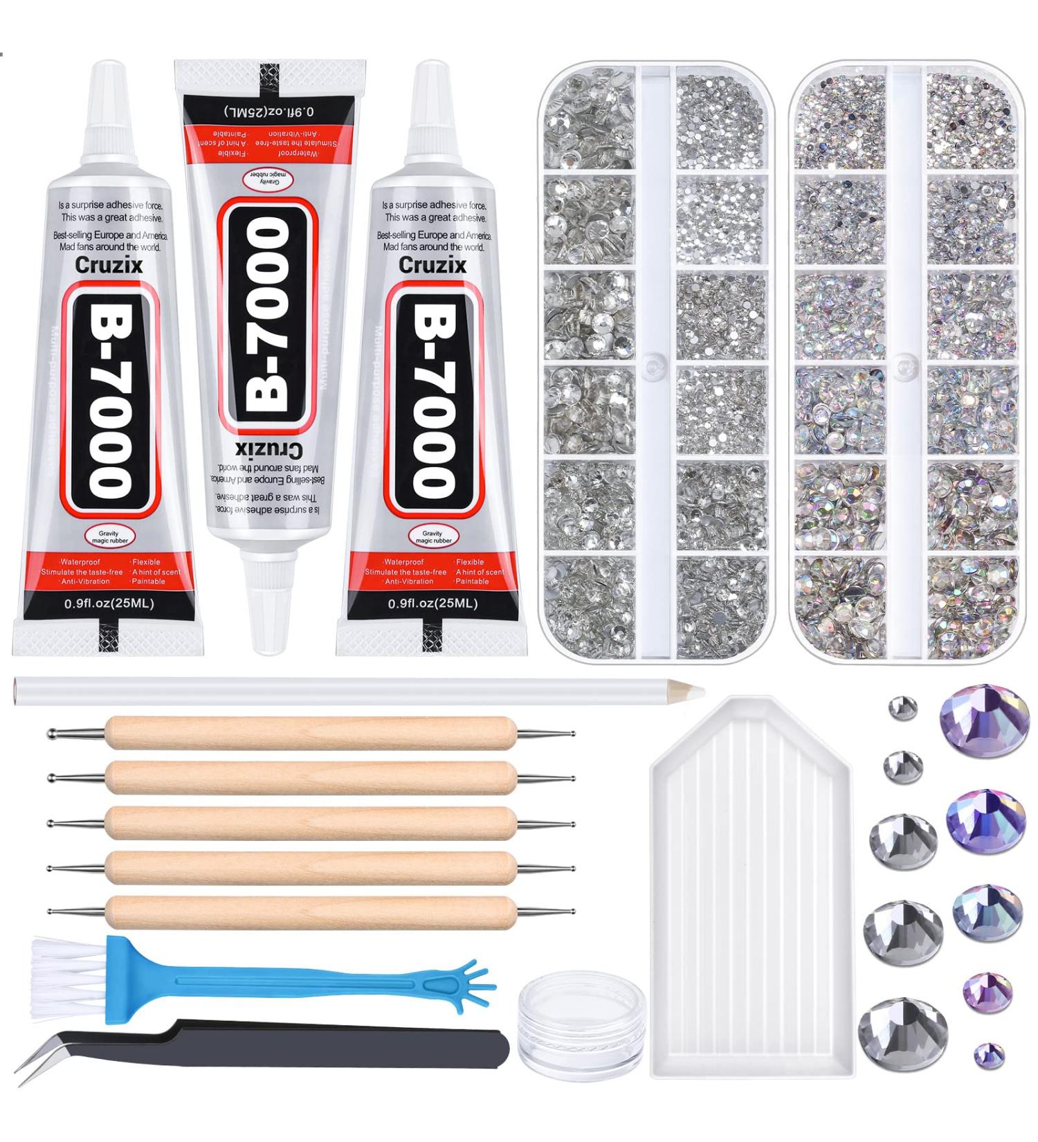 B7000 Clear Glue Bedazzler Kit with 4013PCS Rhinestones - Jewelry Making Kit for Tumblers, DIY Crafts - 3 PCS 25 ML B-7000 Adhesive - Paradise Shine Crystal Clear - Buy Online on GoSupps.com