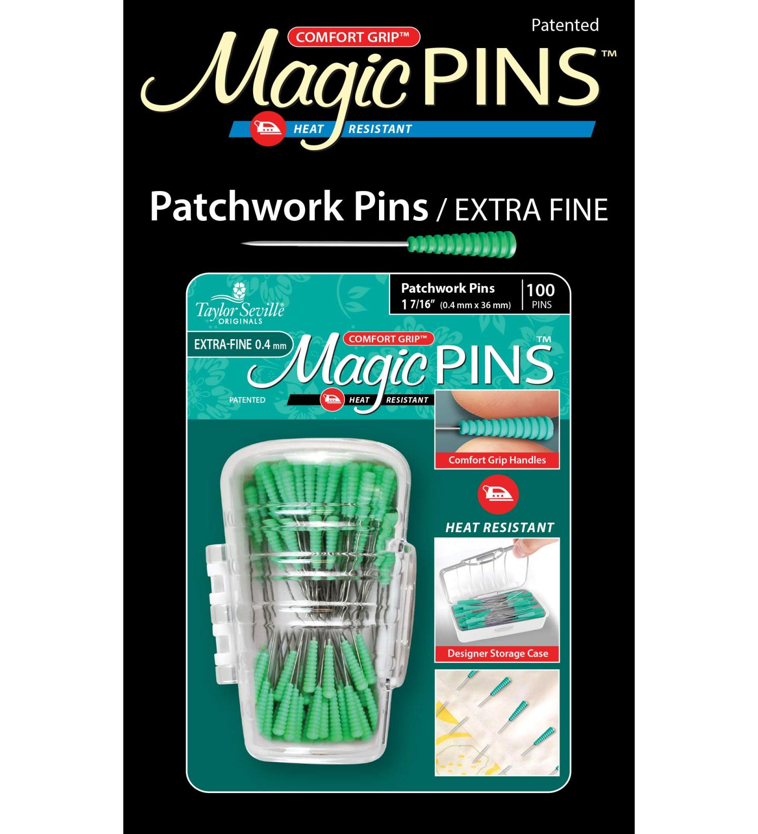 Taylor Seville Originals Comfort Grip Magic Pins Patchwork Extra Fine - 100 Count - Buy Online on GoSupps.com
