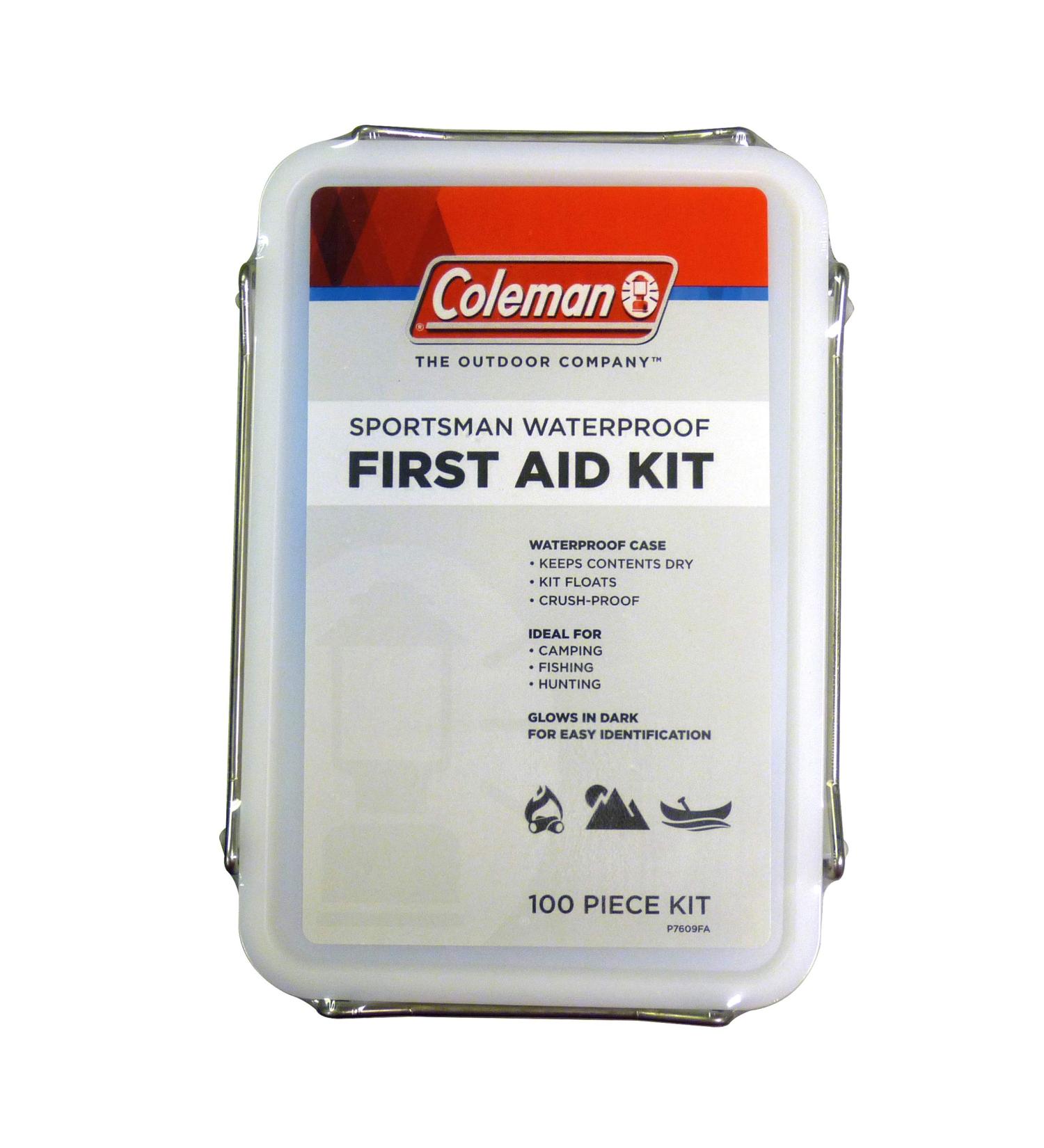Coleman Sportsman Waterproof First Aid Kit - 100 Pieces | Essential Outdoor Emergency Supplies - Buy Online on GoSupps.com