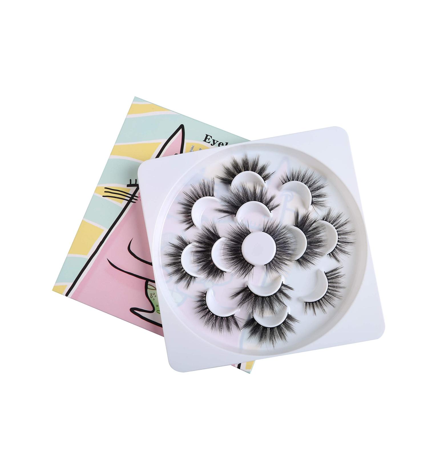 7 Pairs 3D False Eyelashes - 6D Handmade Fluffy & Reusable Artificial Lashes for Stunning Eyes (LJ07) - Buy Online on GoSupps.com