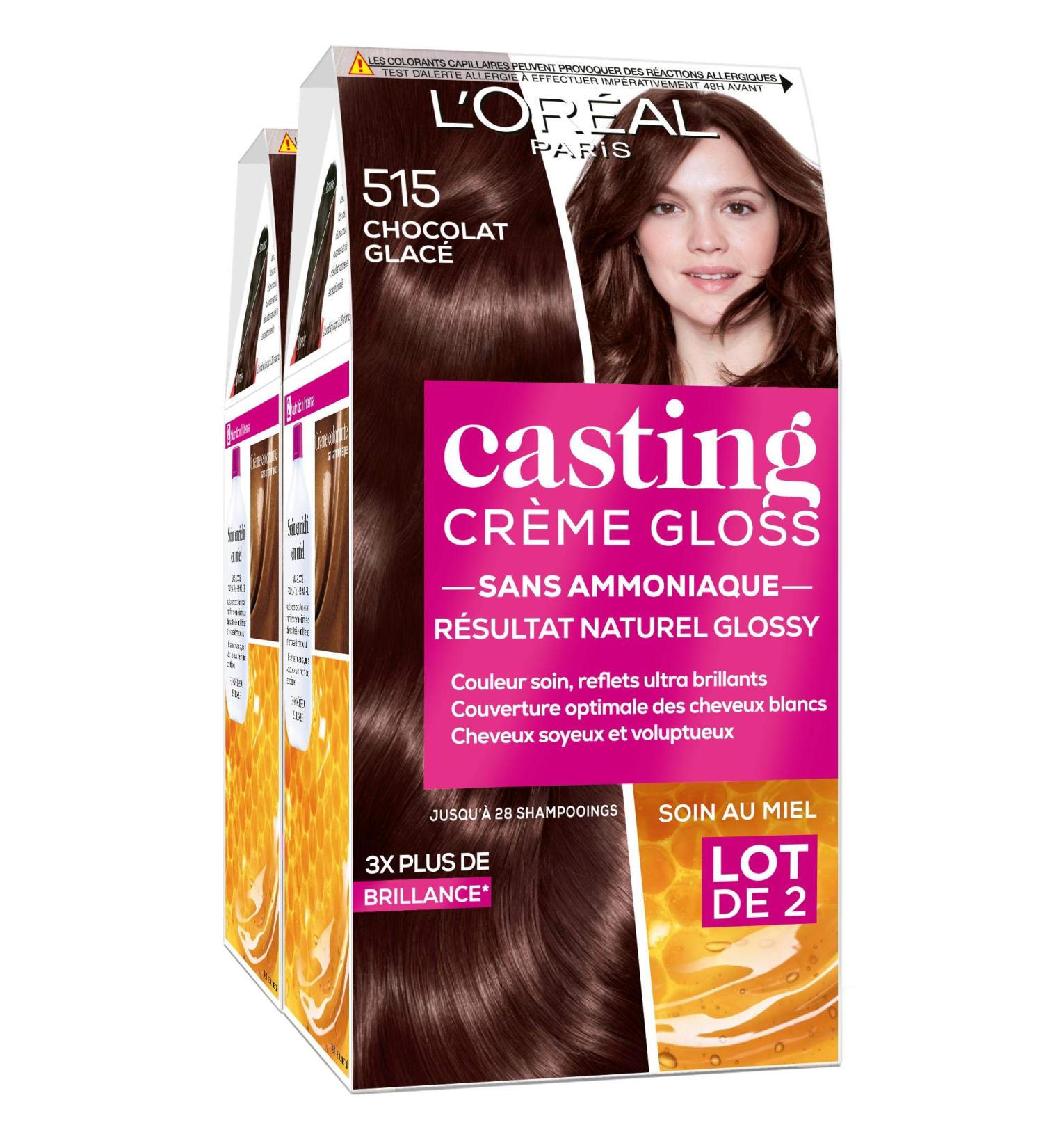 L Or al Paris Casting Cr me Gloss Tone-on-Tone Hair Color - Ammonia Free - Chocolate Glac (515) - Pack of 2 - Buy Online on GoSupps.com