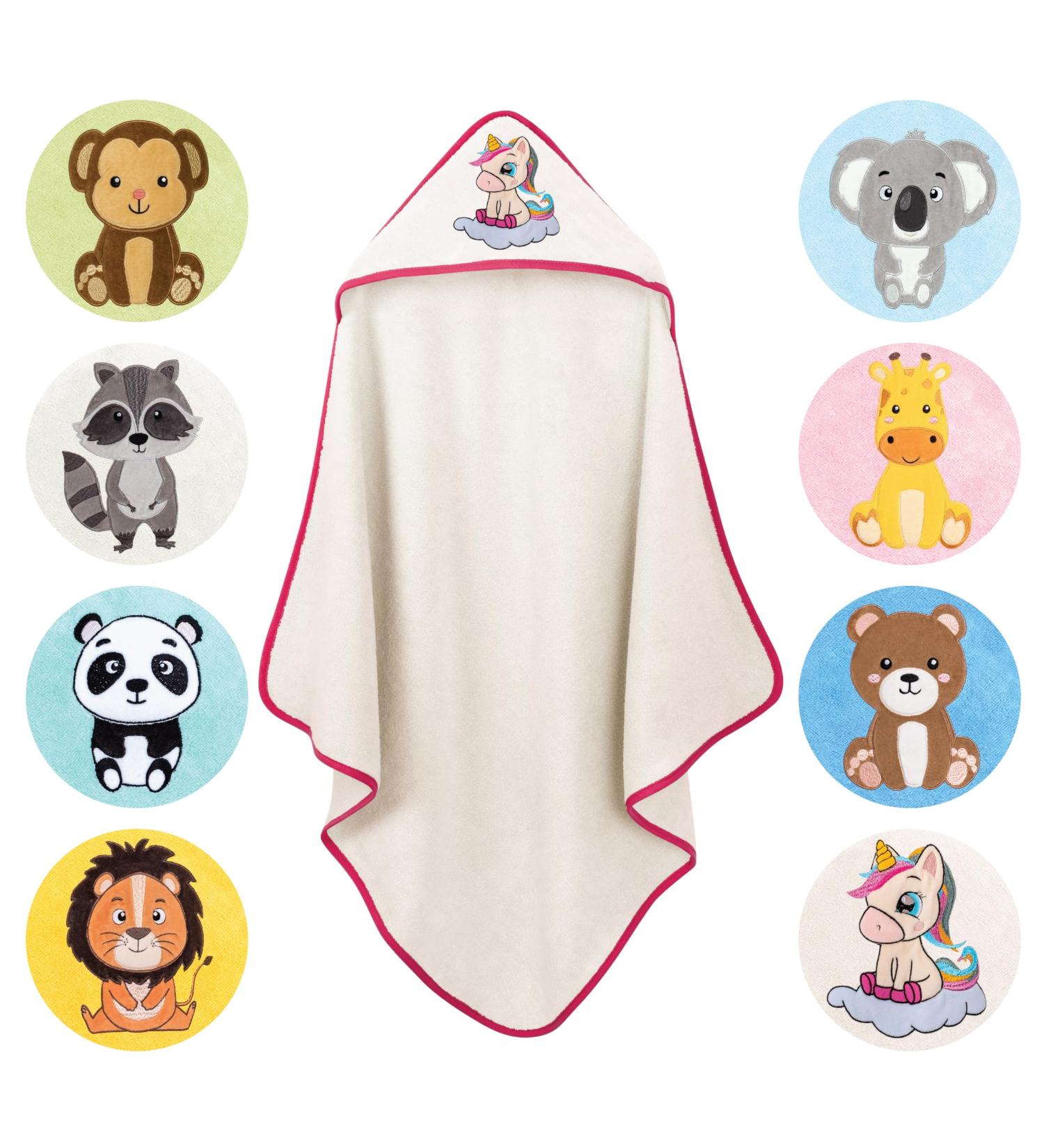 Laynenburg Premium Hooded Baby Towel - 100% Cotton Oeko Tex Unicorn Design (80x80cm) - Perfect for Newborns & Children - Soft Bath Towel for Boys & Girls - Buy Online on GoSupps.com