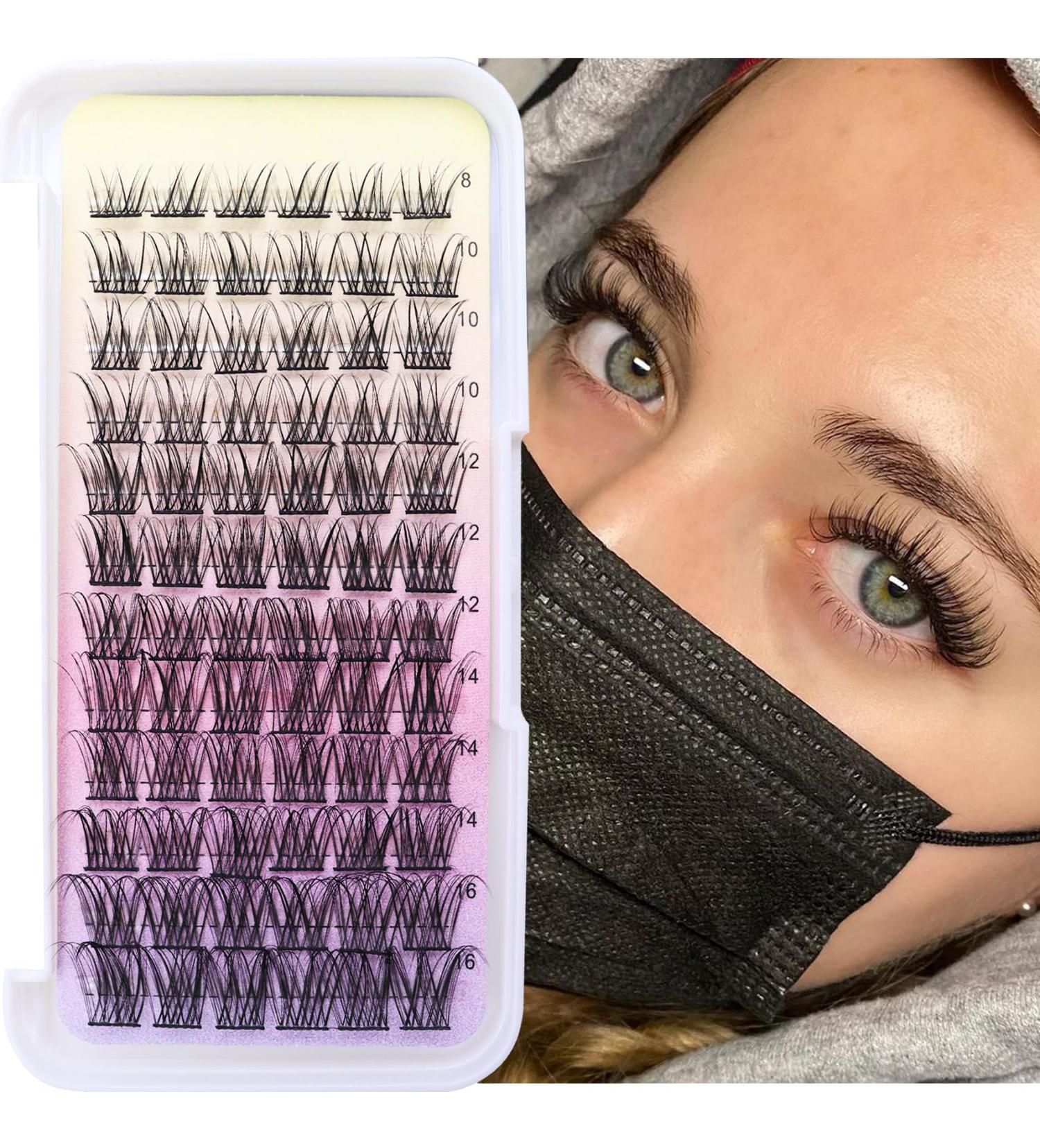 Ahrikiss D Curl Lash Clusters 72 Pcs - DIY Fluffy Eyelash Extensions for Home Makeup - B11 (8/10/12/14/16mm) Volume Individual Lashes - Buy Online on GoSupps.com