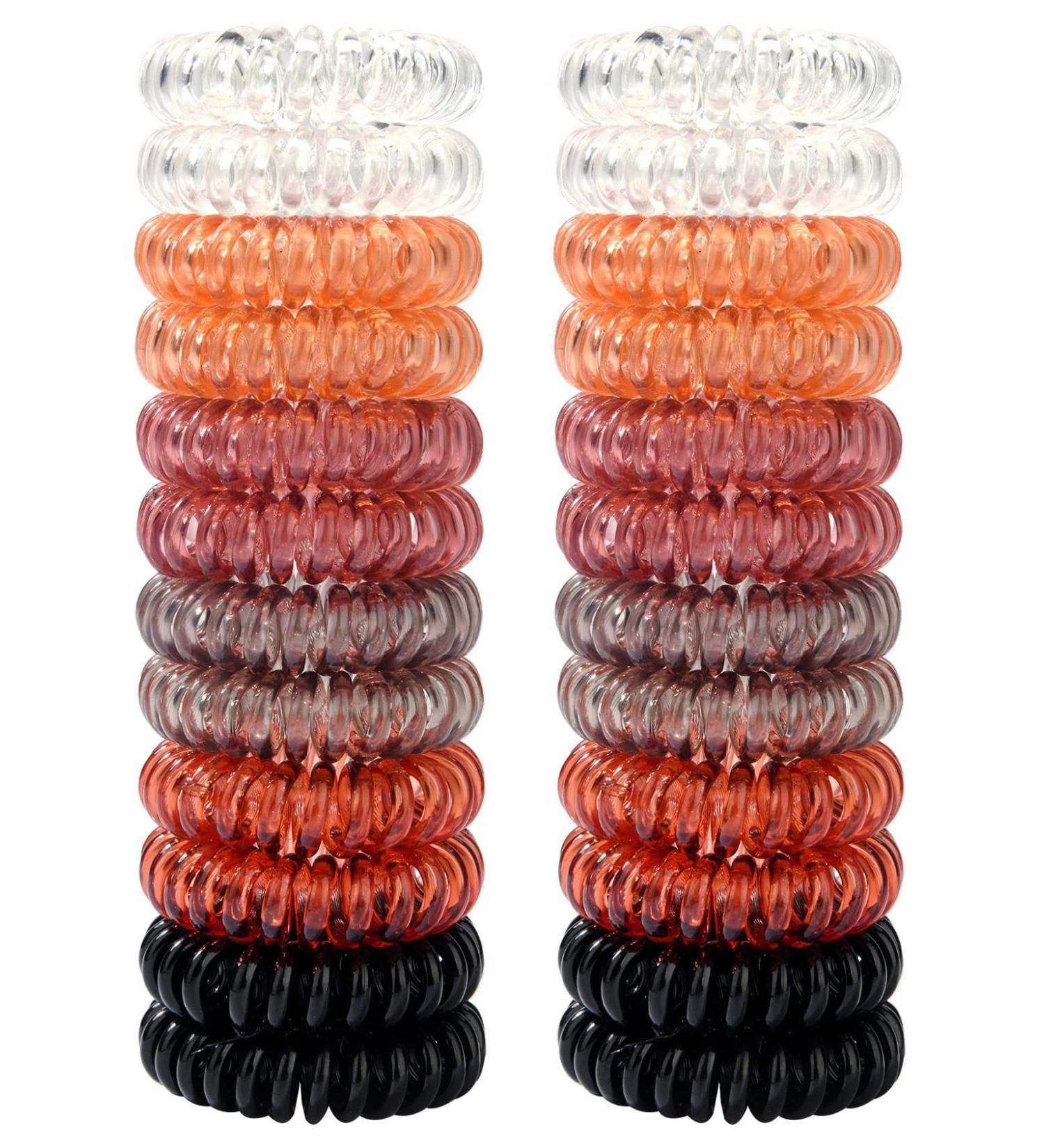 24 Pcs Elastic Spiral Hair Ties - No Crease Coil Ponytail Holders for Women/Girls - Phone Cord Hair Accessories - 6 Colors - Buy Online on GoSupps.com