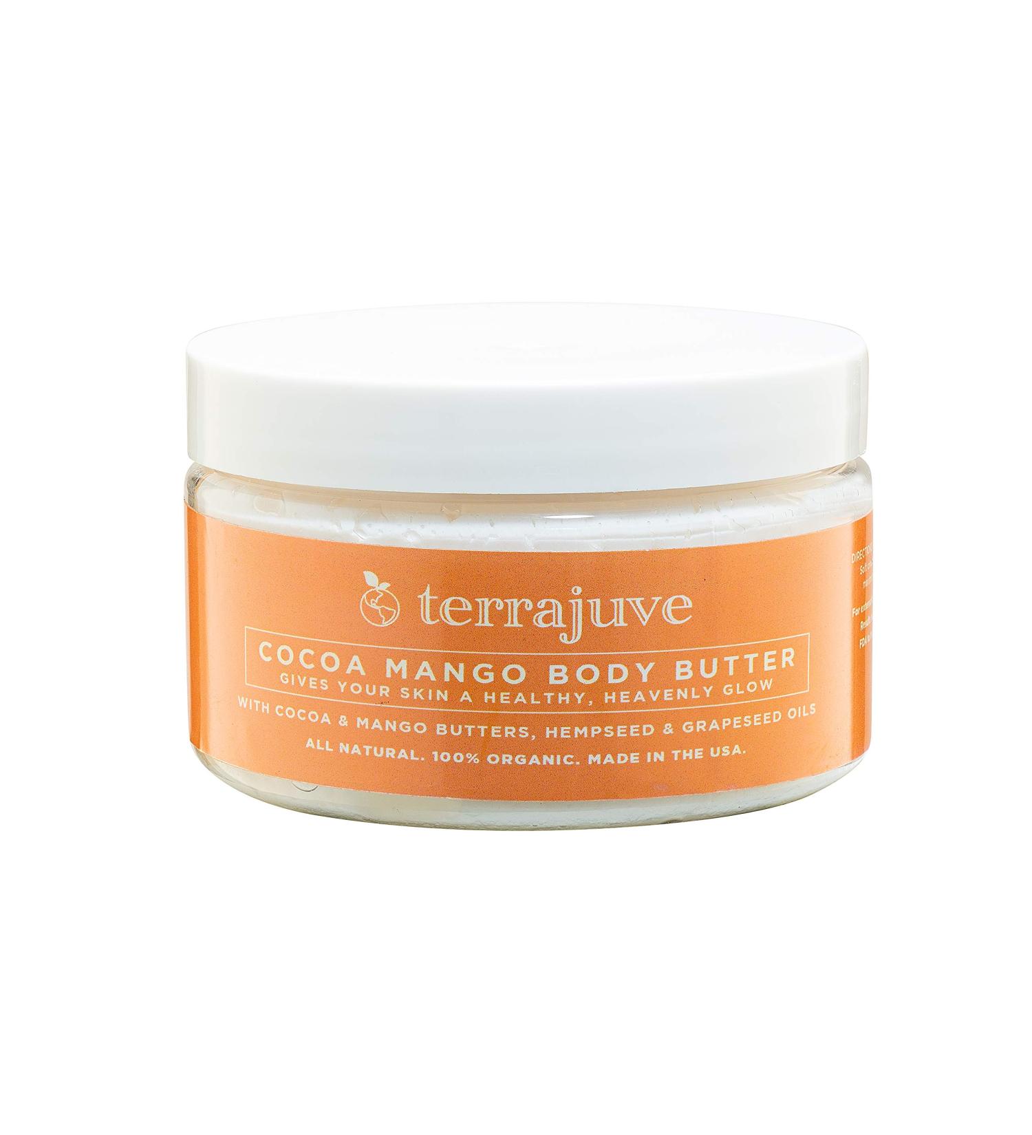 Terrajuve Cocoa Mango Body Butter - Deep Hydration Reduce Wrinkles & Stretch Marks Organic & All-Natural Made in USA - Buy Online on GoSupps.com