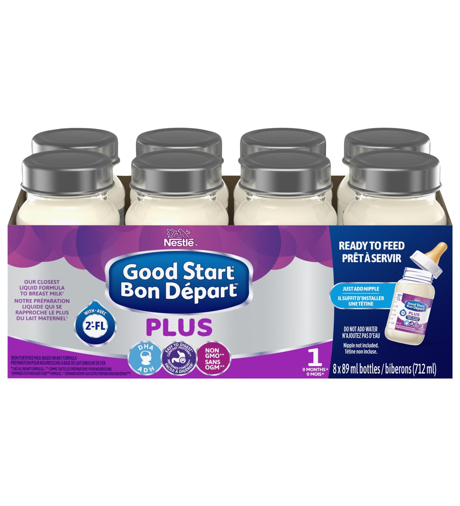 Good Start Plus 1 Nurser Ready-to-Feed Liquid Baby Formula 8 x 89 ml With 2'-FL DHA For Brain & Eye Development Easy to Digest - Buy Online on GoSupps.com