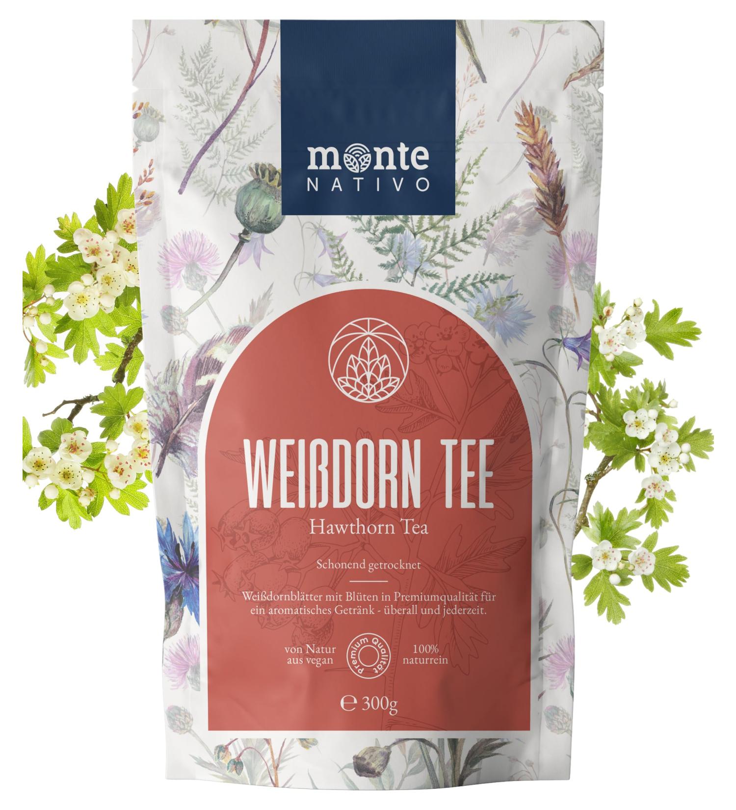Buy Monte Nativo Tea 300g - Wahndorn Herbal Tea 100% Pure Hawthorn Leaves - Perfect for Iced Tea & Gifts - Premium Fruit Tea - Buy Online on GoSupps.com