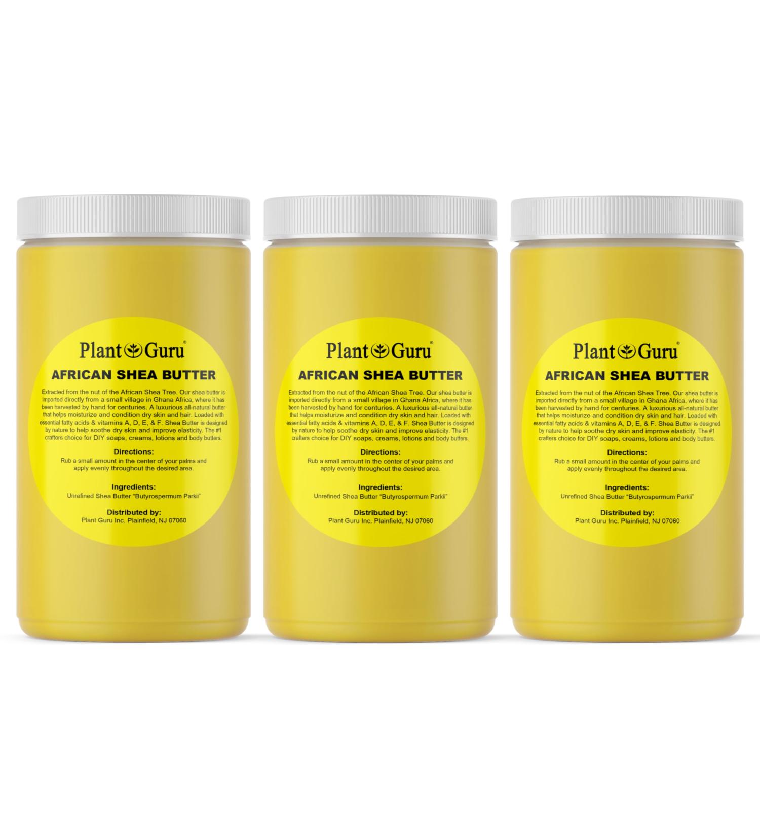 Raw African Shea Butter 32 oz (3 Pack) Bulk 100% Pure Natural Unrefined YELLOW - Ideal Moisturizer For Dry Skin Body Face And Hair Growth. Great For DIY Soap and Lip balm Making. - Buy Online on GoSupps.com