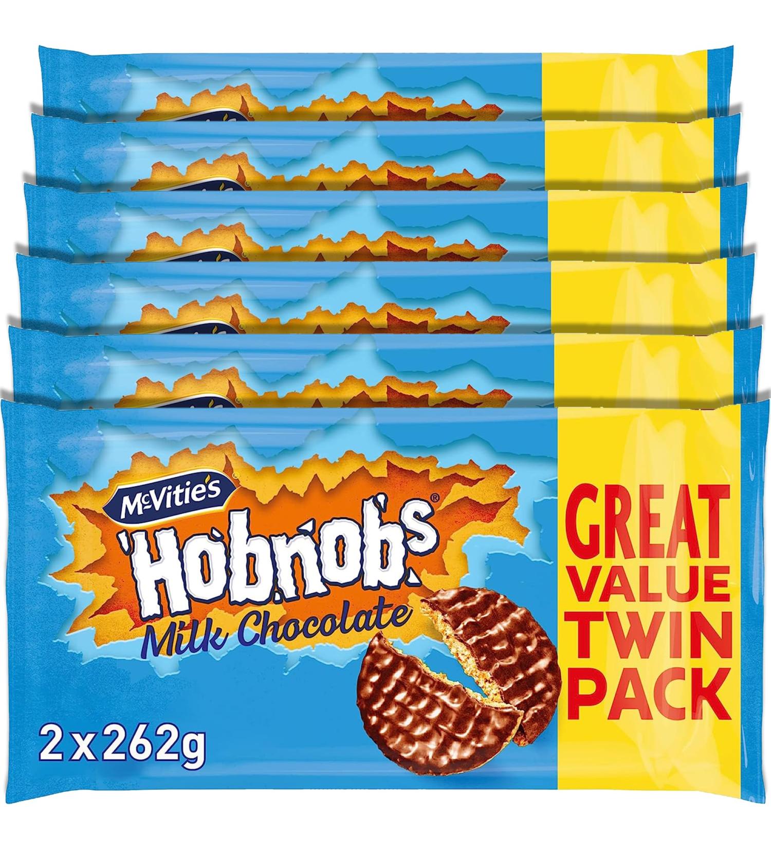 McVitie's Milk Chocolate Hobnobs Twin Pack 2 x 262g (Pack of 6) - Buy Online on GoSupps.com