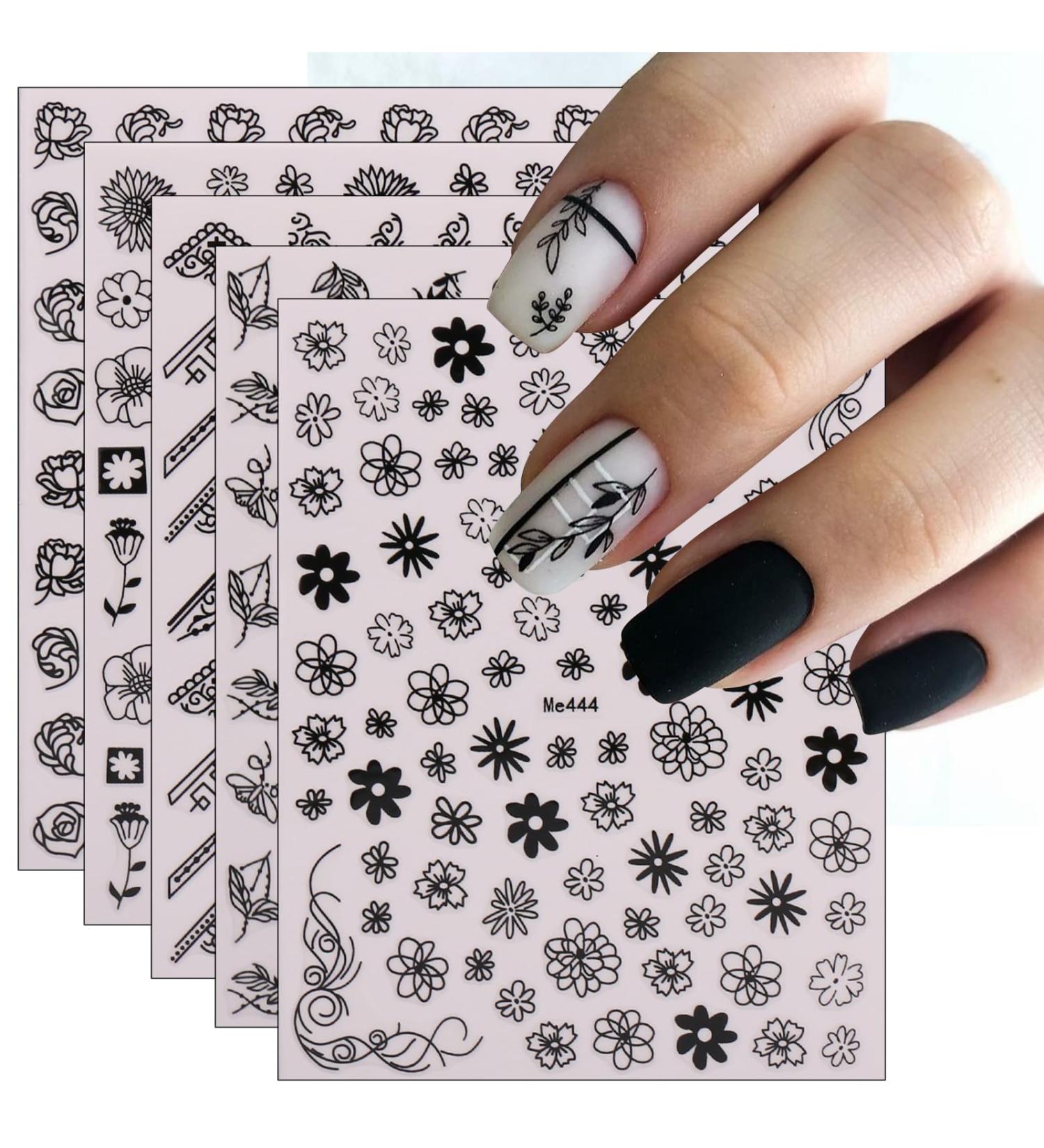 JMEOWIO Floral Nail Art Stickers - 12 Sheets, Self-Adhesive Design Decals for Spring/Summer Nails - Buy Online on GoSupps.com