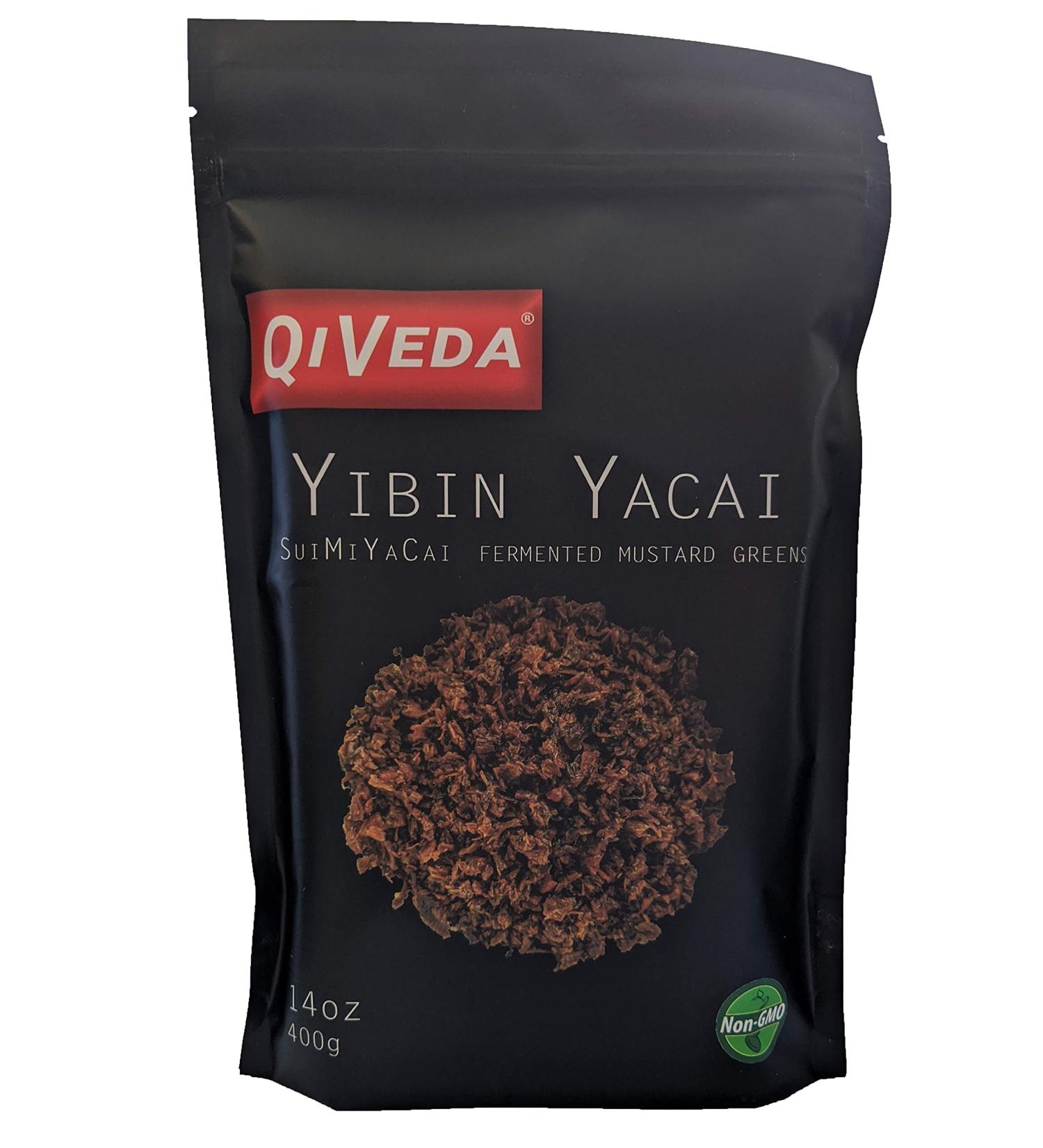 QiVeda Premium Yibin Ya Cai | Sui Mi Ya Cai | Preserved Vegetable (Fermented Mustard Sprouts) | 400g (14oz)