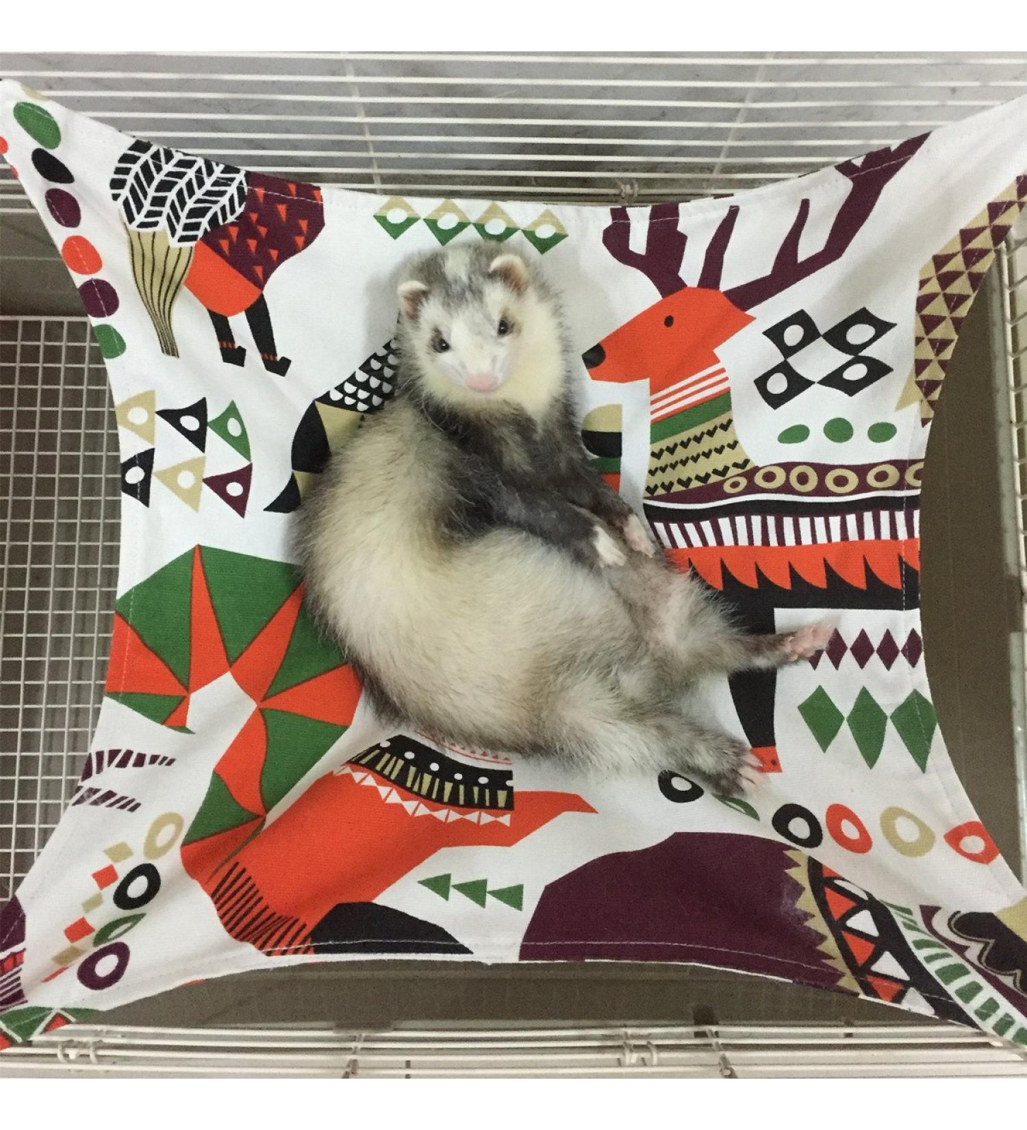 Handmade Ferret Cat Hammock Bed for Cage | Soft Canvas Hammocks for Small Animals - Kitten, Guinea Pig, Bunny, Rabbit, Rat | Comfortable Hanging Sleep Mat Pad - Grey - Buy Online on GoSupps.com