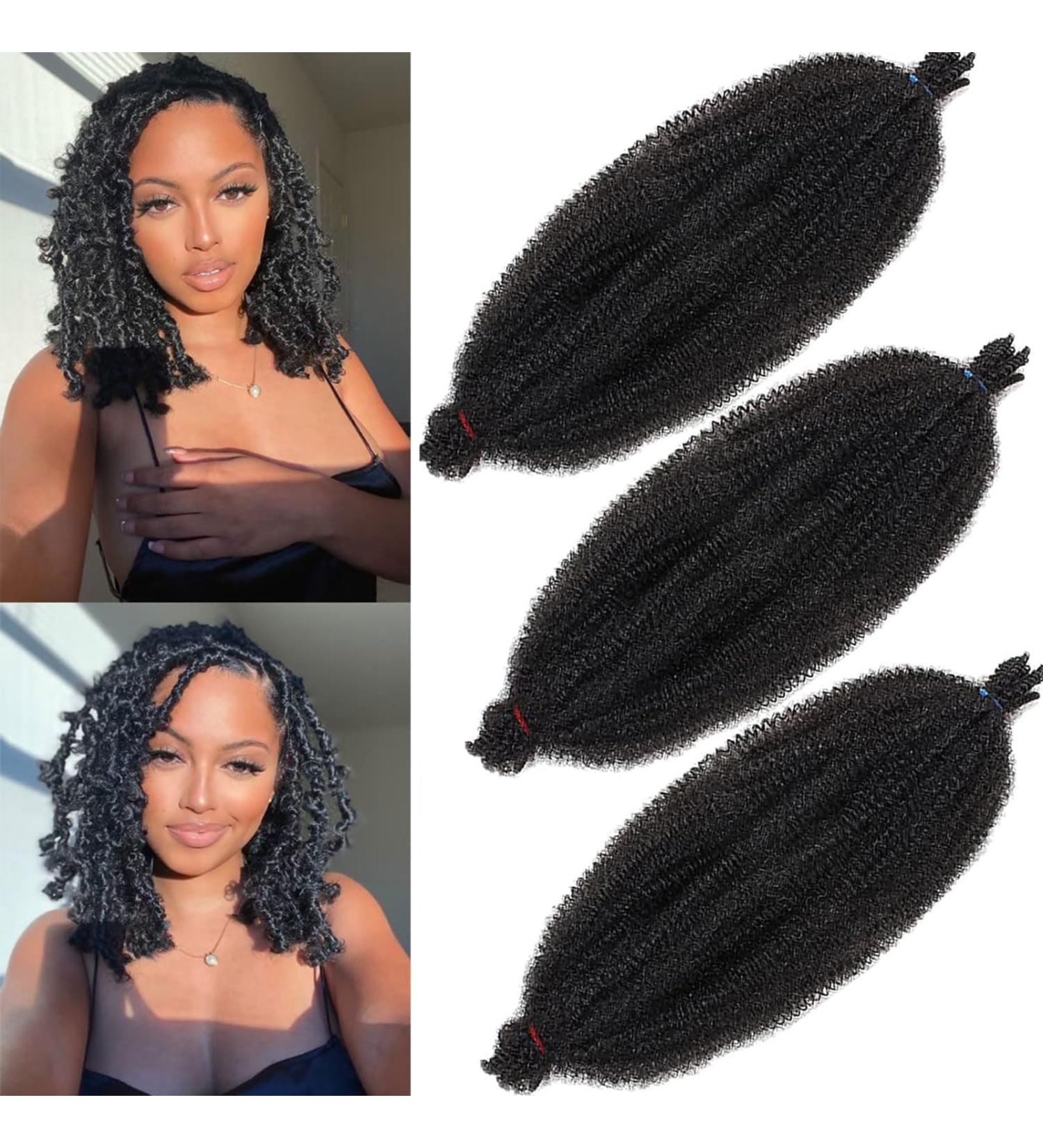 Xtrend 3 Packs 20 Inch Soft Springy Afro Twist Hair Pre-Separated Spring Twist Hair for Faux Locs Natural Black Marley Twist Crochet Braiding Hair Synthetic Hair Extensions for Black Women 1B# 20 Inch (Pack of 3) 1B# - Buy Online on GoSupps.com