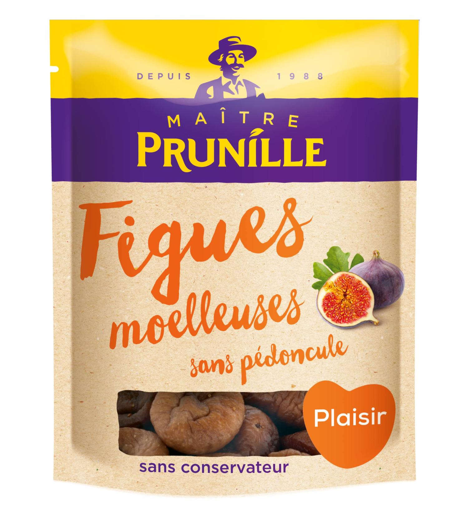 MASTER PRUNILLE - Fluffy Figs Without Peduncles - Pleasure Dried Fruits - Rich in Fiber and Antioxidants - For Snacks or Cooking - Preservative-Free - 500g Bag - Buy Online on GoSupps.com