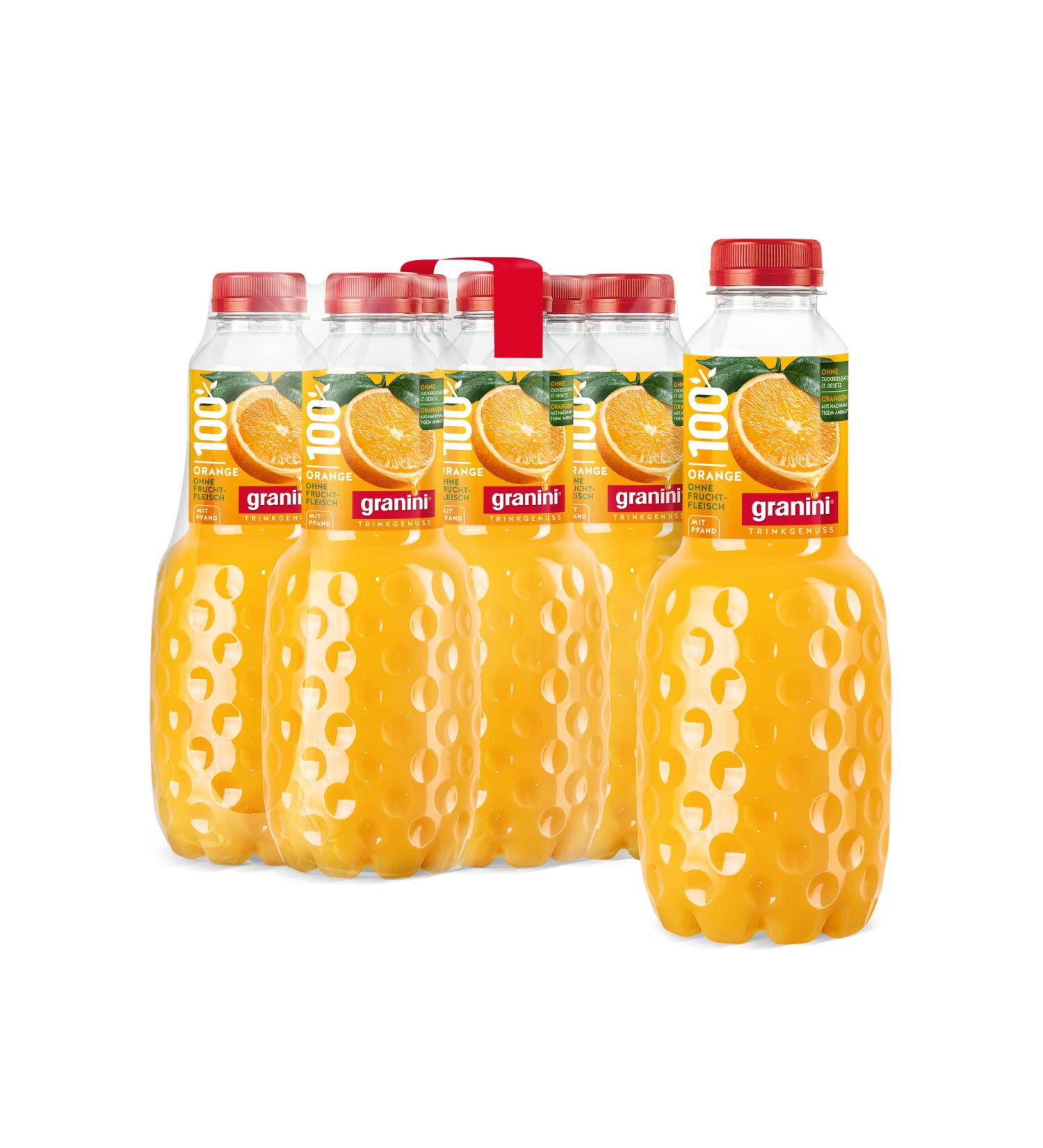  Granini Granini Orange Snack (6 x 1 L) 100% fruit concentrated orange juice vegan natural with deposit - Buy Online on GoSupps.com
