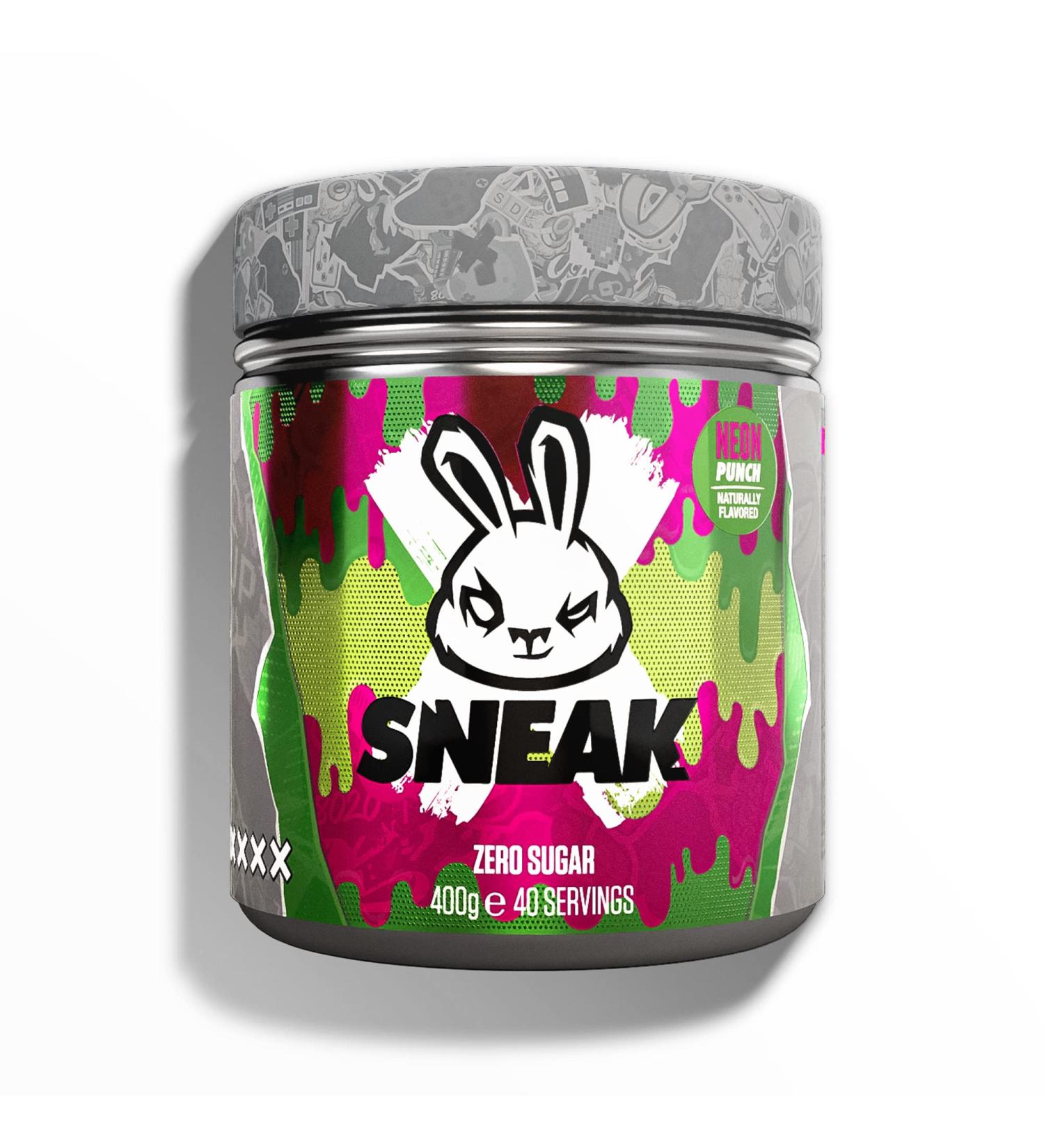 SNEAK Neon Punch In-Game Energy Drink Zero Sugar Vegan | 40 Servings 400g - Buy Online on GoSupps.com