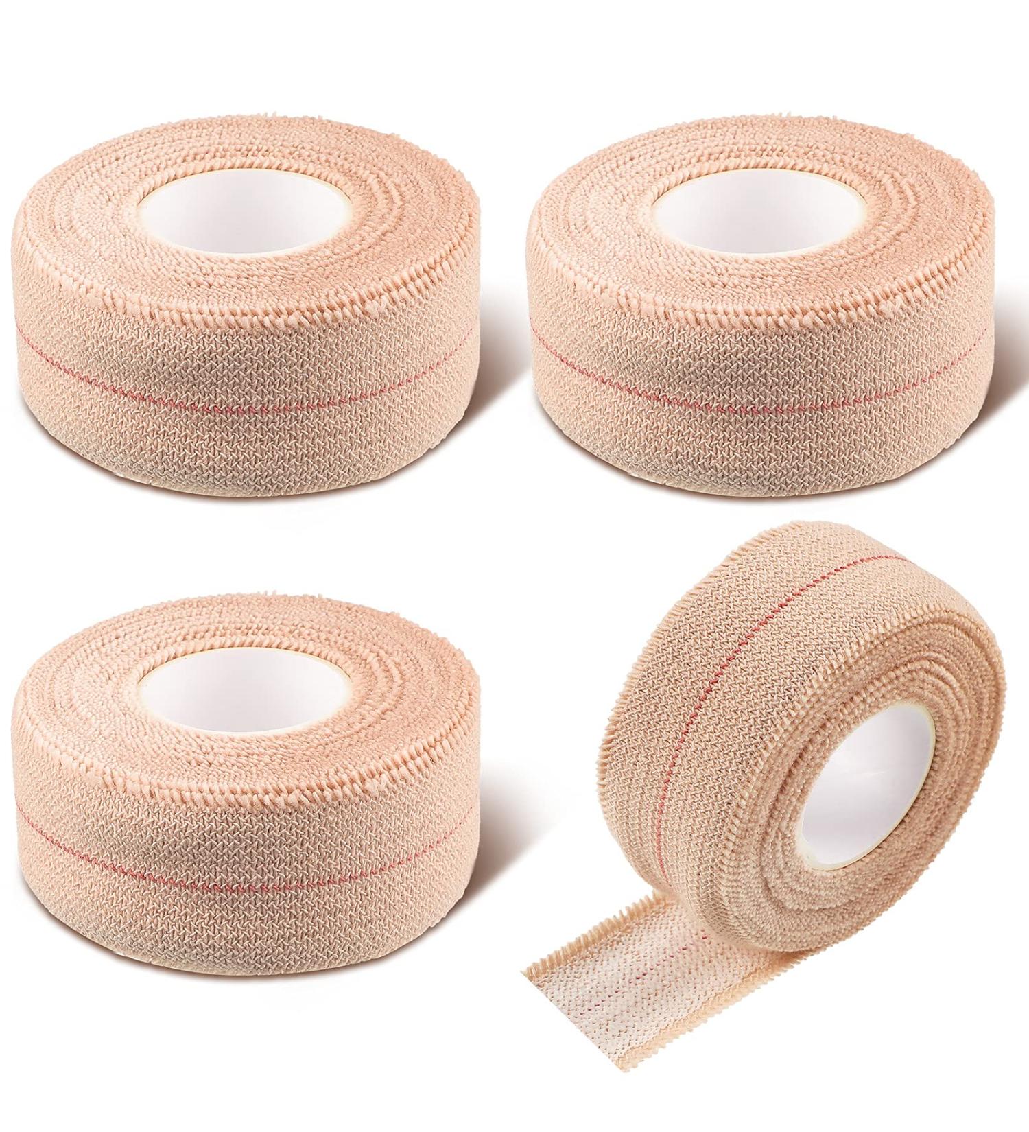 4 Rolls Adhesive Elastic Tape - Flexible Bandage Wrap for Sports Injuries Ankle Knee Wrist & Pets - 1 Inch x 5 Yards - Buy Online on GoSupps.com