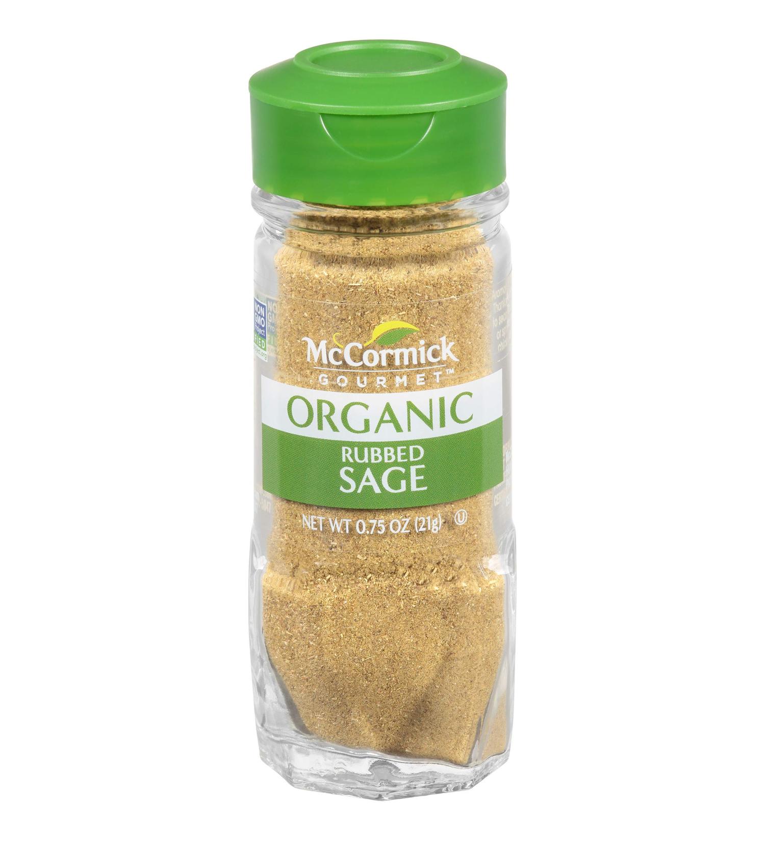 McCormick Gourmet Organic Rubbed Sage 0.75 oz - Premium Quality Culinary Herb - Buy Online on GoSupps.com