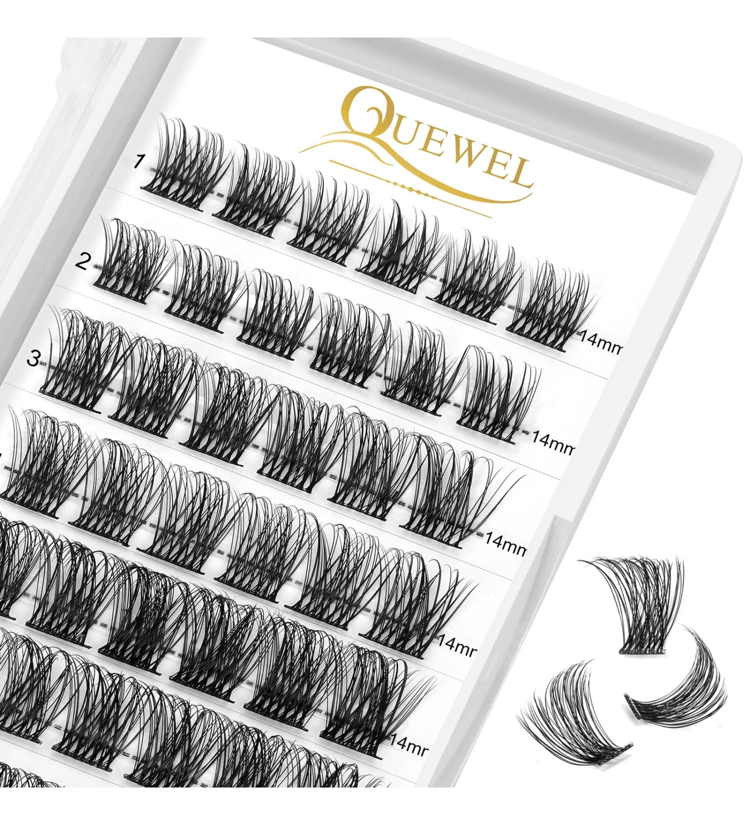 QUEWEL 72 PCs Cluster Eyelashes - 14mm DIY Individual False Eyelashes for Soft Makeup | Quh-S012-14mm - Buy Online on GoSupps.com