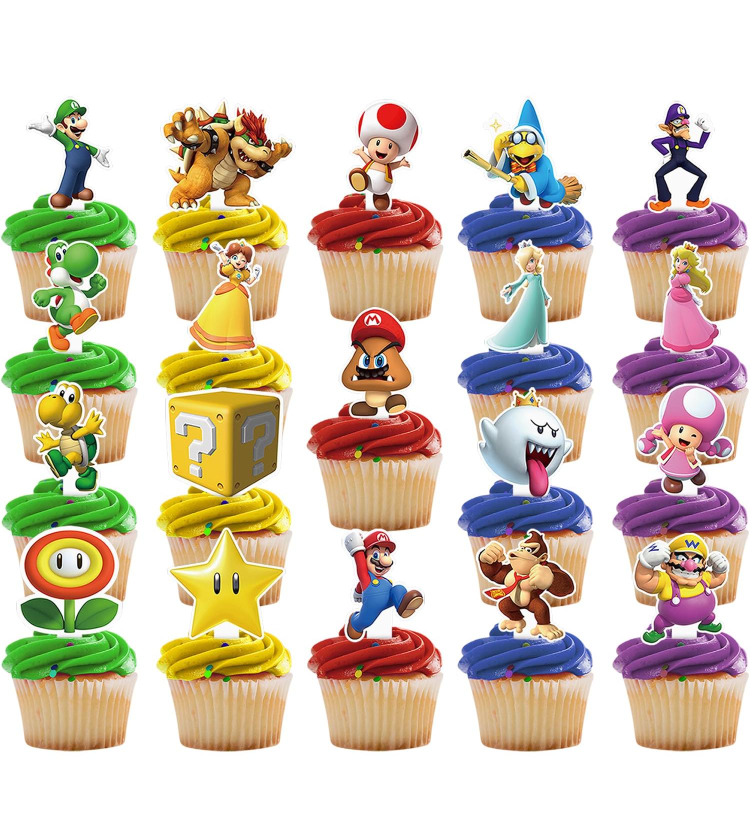 Poewodgs 38 Decorations for Mariios Cupcake Toppers Set Birthday Cake Party Supplies Decor - Buy Online on GoSupps.com