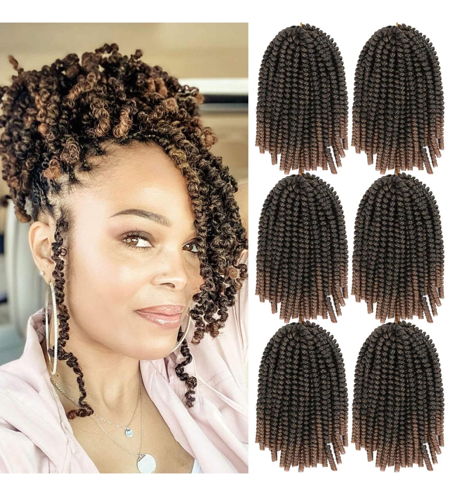 6 Pack 8 Spring Twist Crochet Hair T27# - Low Temp Synthetic Extensions for Butterfly Locs & Fluffy Twist Braids - 15 Strands 50g/Pack - Black Women's Hair - Buy Online on GoSupps.com