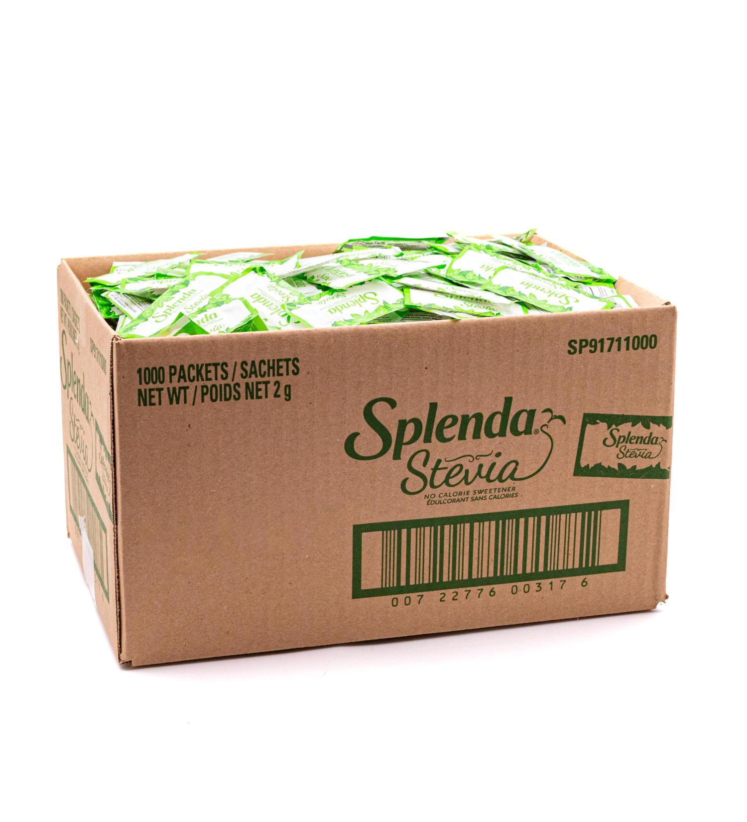 SPLENDA Stevia Zero Calorie Sweetener Plant Based Sugar Substitute Granulated Powder Single Serve Packets 1000 Count (Pack of 1) - Buy Online on GoSupps.com