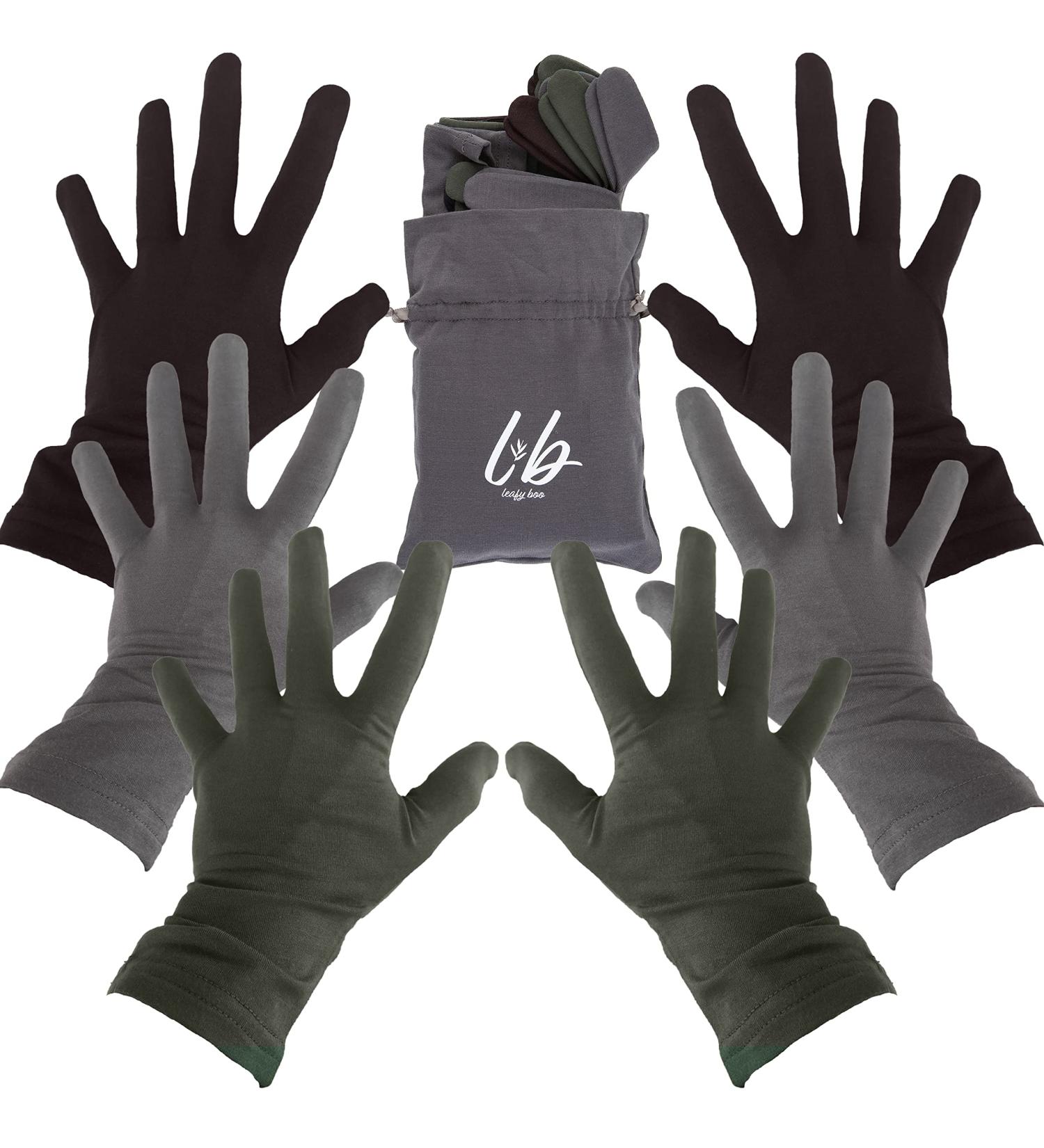 Bamboo Eczema Gloves for Women - Moisturizing Overnight Relief (3 Pairs) - Buy Online on GoSupps.com