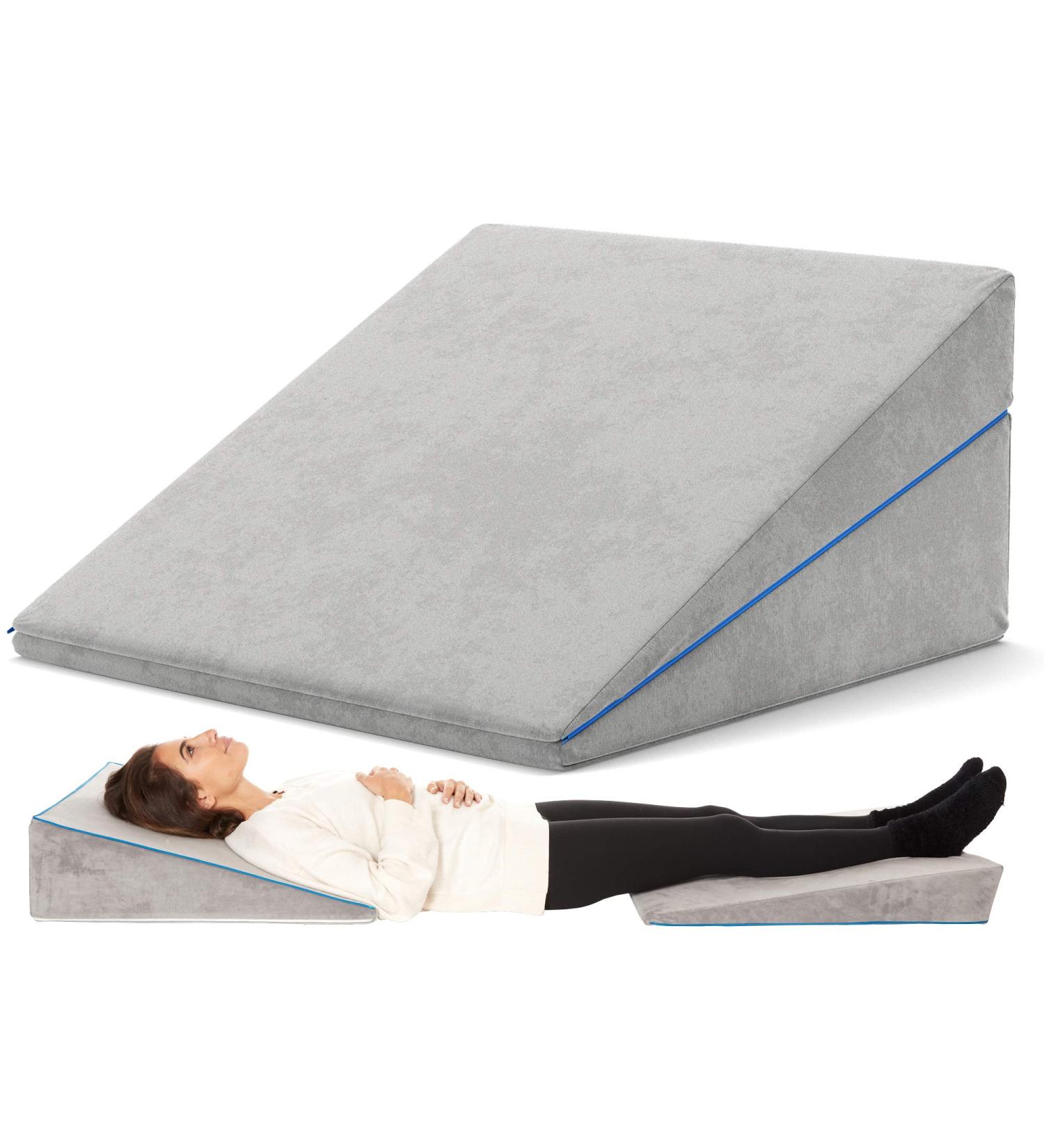 Adjustable 3-in-1 Bed Wedge Pillow with Memory Foam Support | 4.5 7.5 & 12 Inches | Acid Reflux Anti Snore | Machine Washable - Buy Online on GoSupps.com