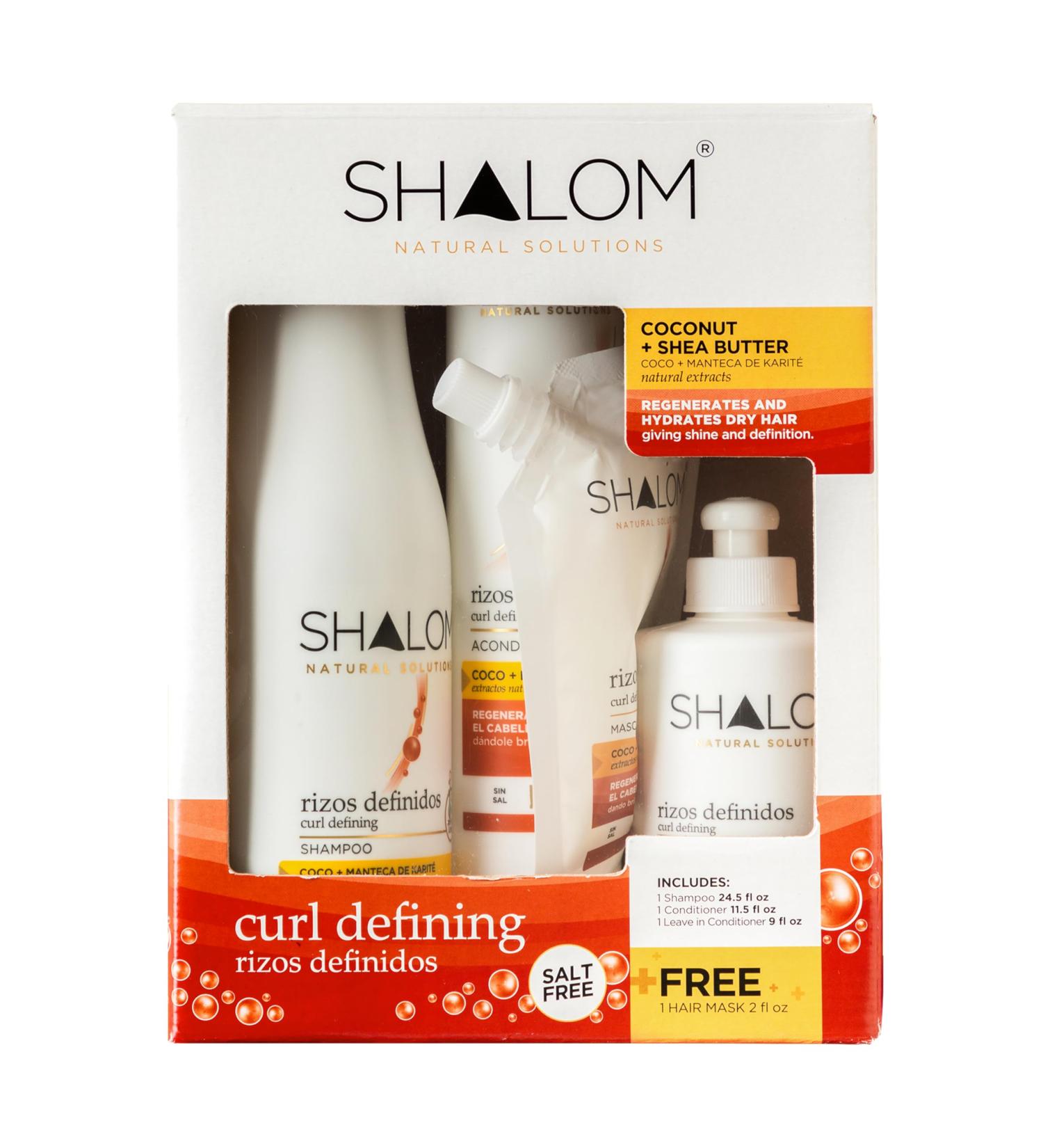 SHALOM Curl Defining Complete Kit | Coconut & Shea Butter Shampoo Conditioner Hair Mask & Leave-in | Sulfate & Paraben Free - International Shipping Available - Buy Online on GoSupps.com
