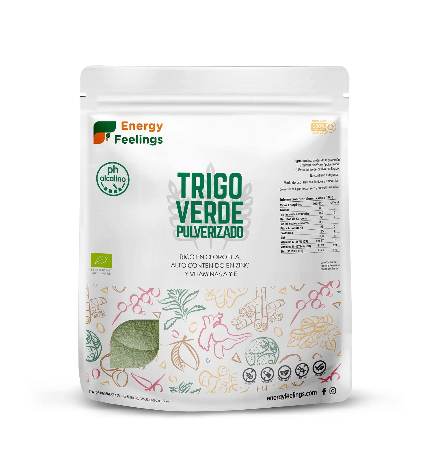  Energy Feelings Energy Feelings - Sprayed green - Wheat grass - 1000g - Buy Online on GoSupps.com