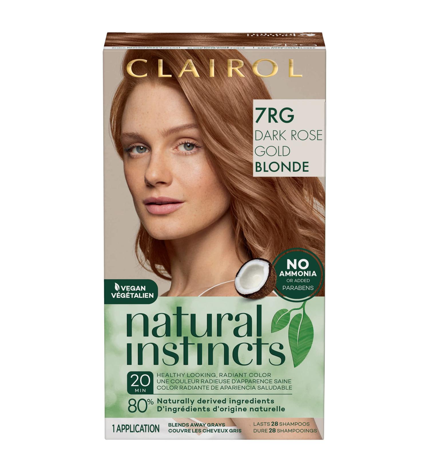 Clairol Natural Instincts 7RG Dark Rose Gold Blonde Hair Dye - 5.85 Fl Oz (Pack of 1) - Buy Online on GoSupps.com