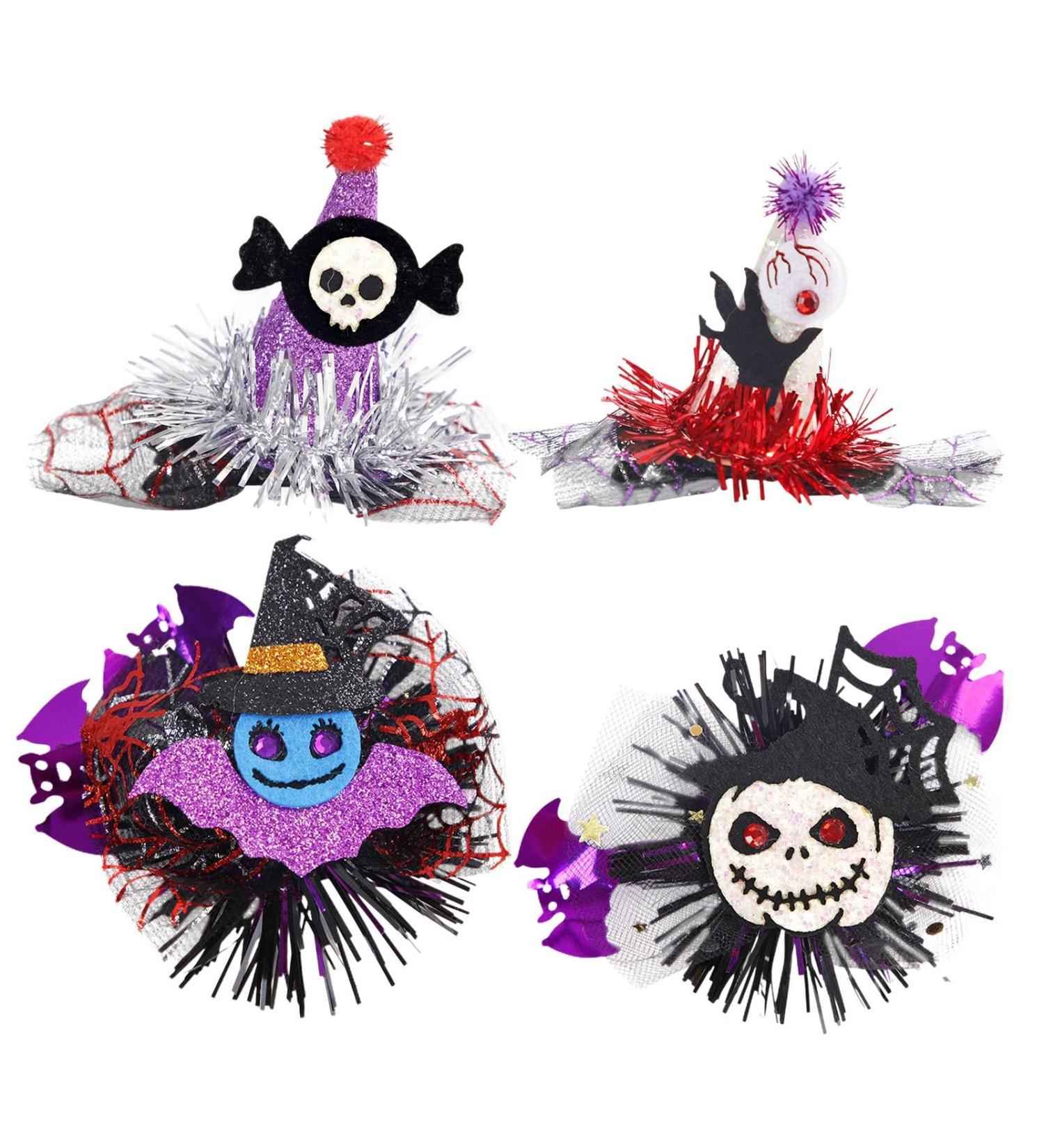 Holiday Horror Duckbill Clip Halloween Headdress Halloween Headdress Partys Decor | Halloween Clips Non-slip Holiday Black Glittery Hairpin For Adults Kids - Buy Online on GoSupps.com