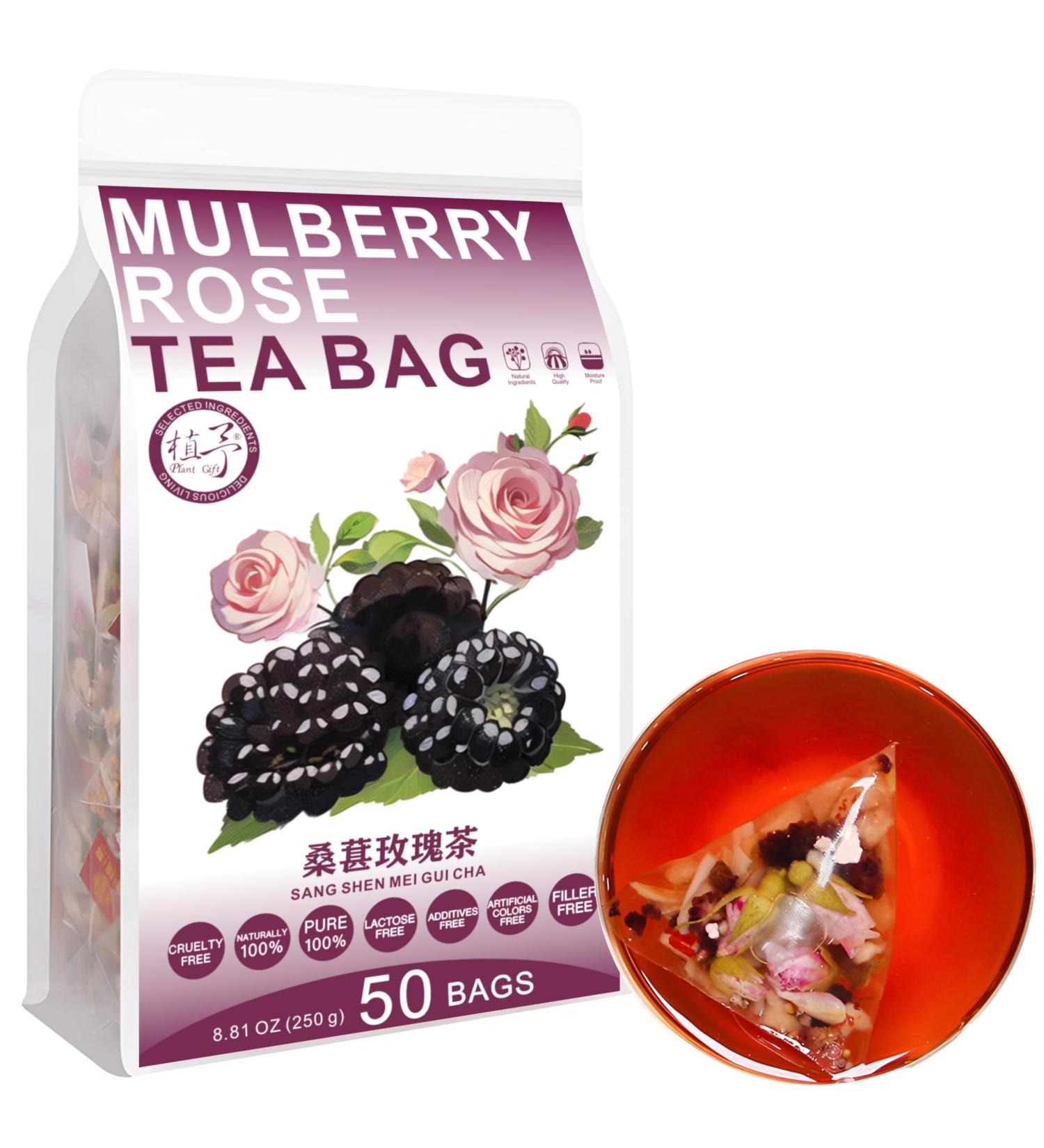 100% Pure Natural Herbal Tea Mulberry Rose Tea Bag 250g/8.81oz (5g*50bags) feuilles d'olivier poireaux lys sans caf ine sans additifs sans OGM - Buy Online on GoSupps.com