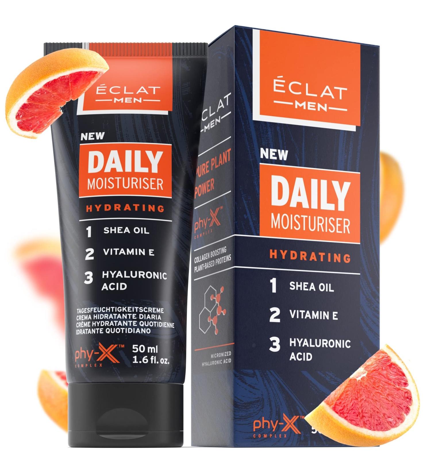 Mens Face Moisturiser - Moisturiser for Men with Shea Oil Vitamin E and Hyaluronic Acid - Mens Skincare for Gentle Exfoliation & Enhanced Skin Elasticity Mens Moisturiser Face Moisturiser for Men - Buy Online on GoSupps.com