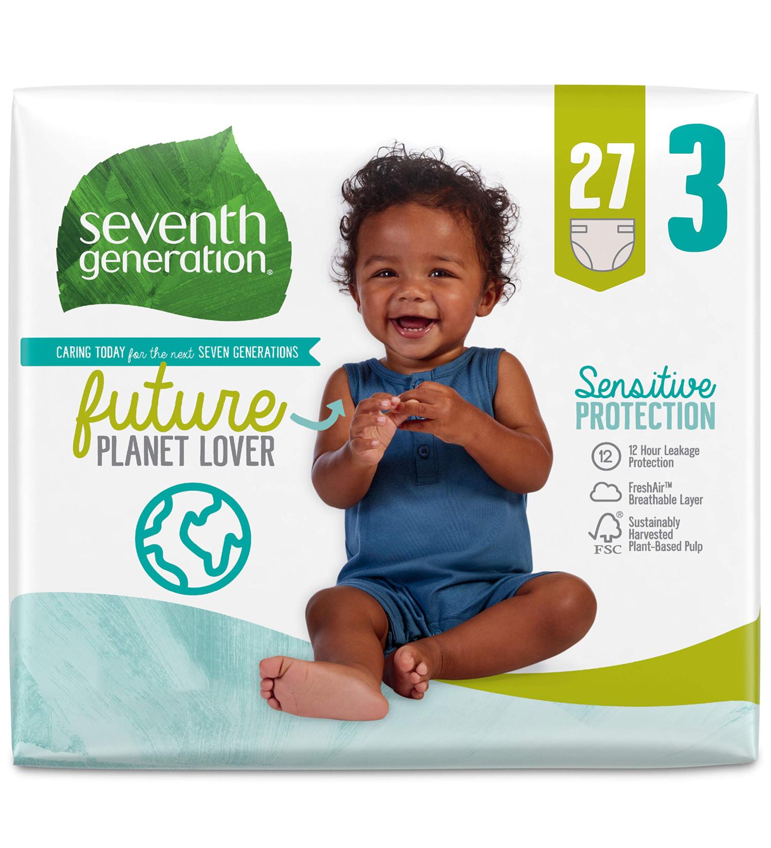 Seventh Generation Baby Diapers Size 3 - Sensitive Protection, 27 Count - Buy Online on GoSupps.com