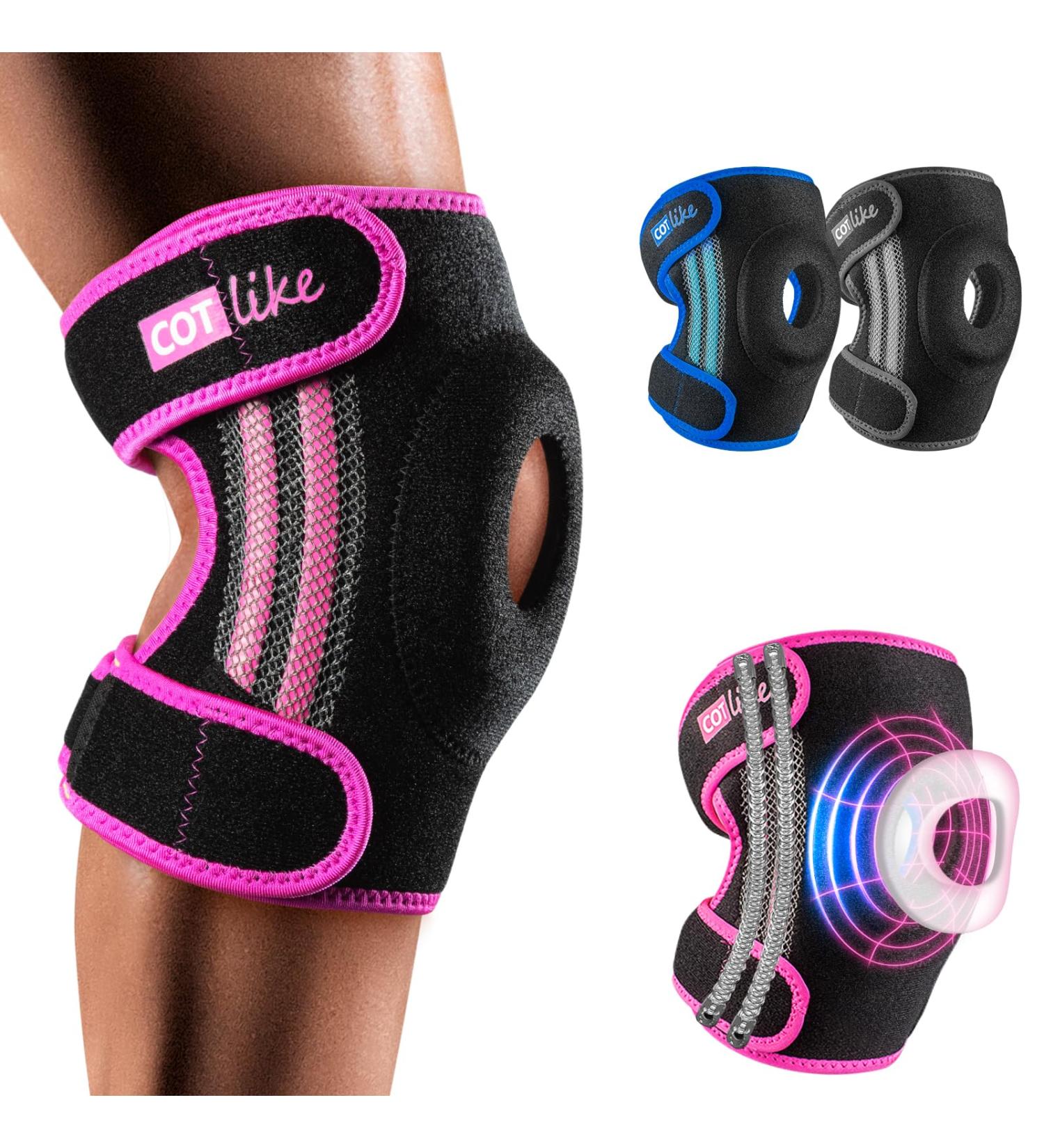 Buy Knee Braces with Side Stabilizers - Patella Support for Pain Relief & Injury Recovery | Arthritis Meniscus Tear - Available in Pink (Size S) for Men & Women - Buy Online on GoSupps.com