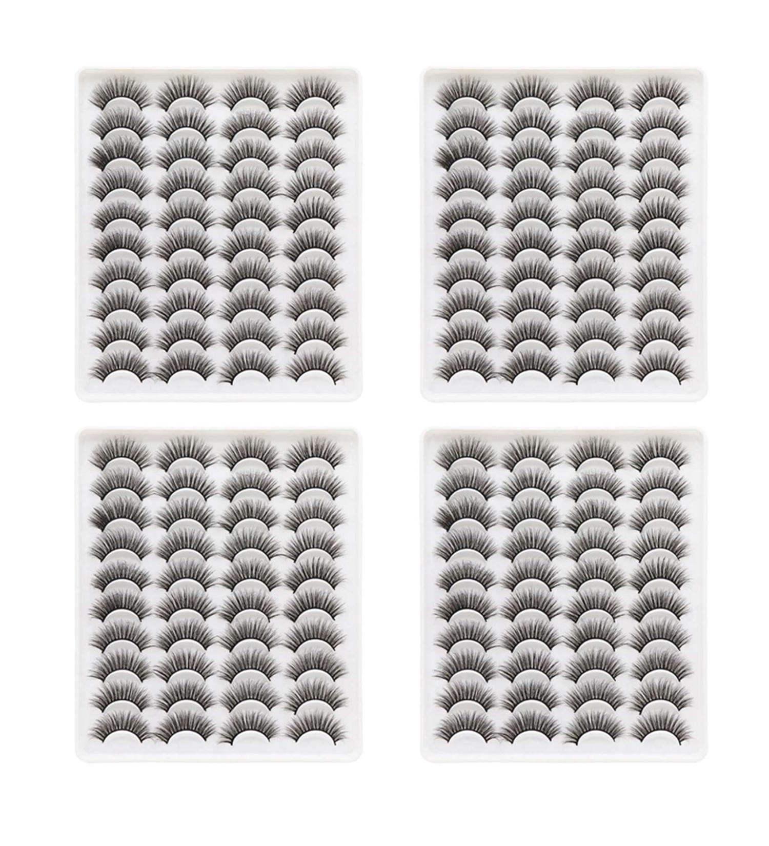 Balawin 80 Pairs 3D Chemical Fiber Lashes Natural False Eyelashes Dramatic Volume Lashes Makeup Extension Eyelashes - Buy Online on GoSupps.com