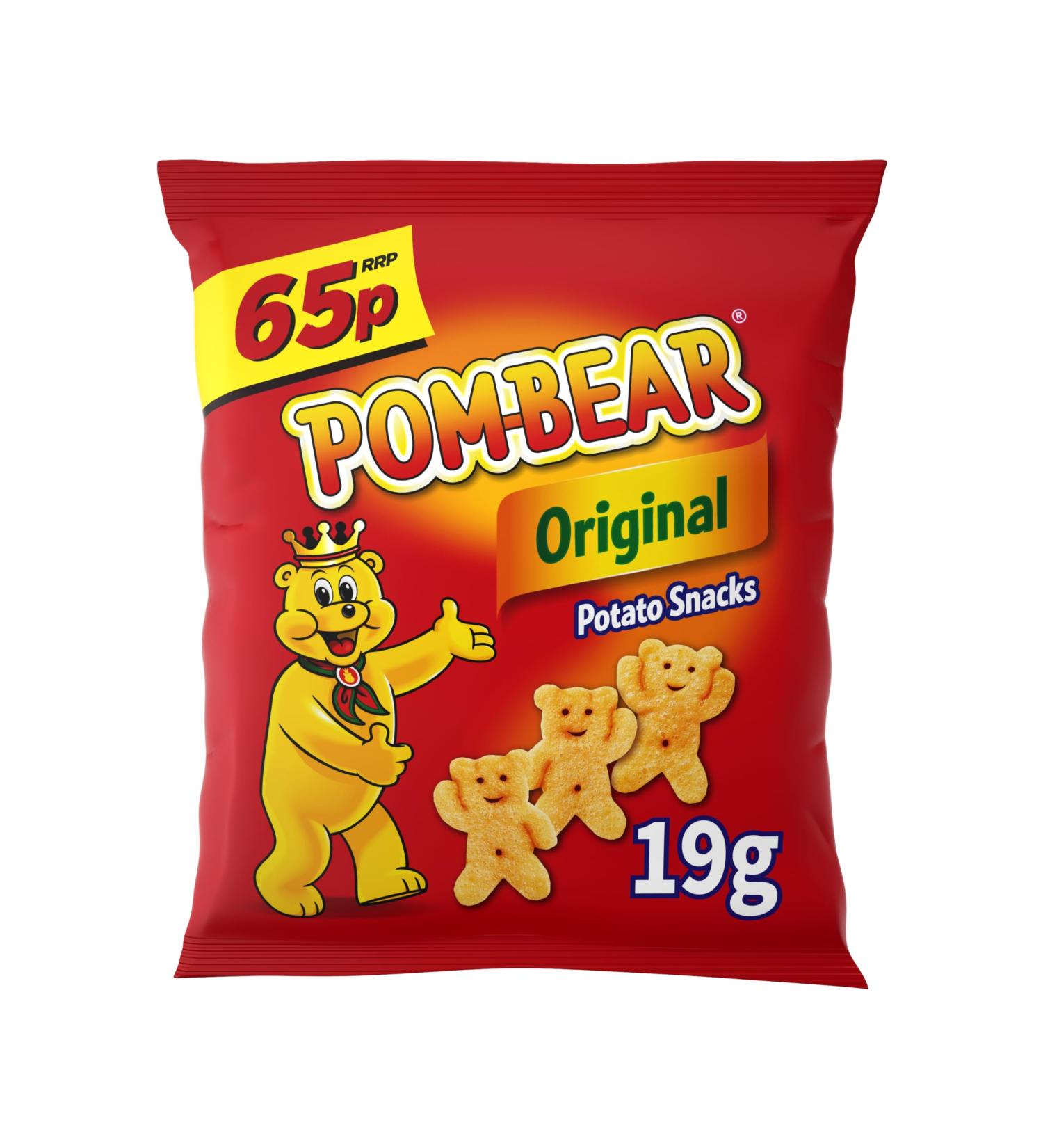 PomBear ORIGINAL SALTED Crisps Snacks 32 x 19g PMP Bag