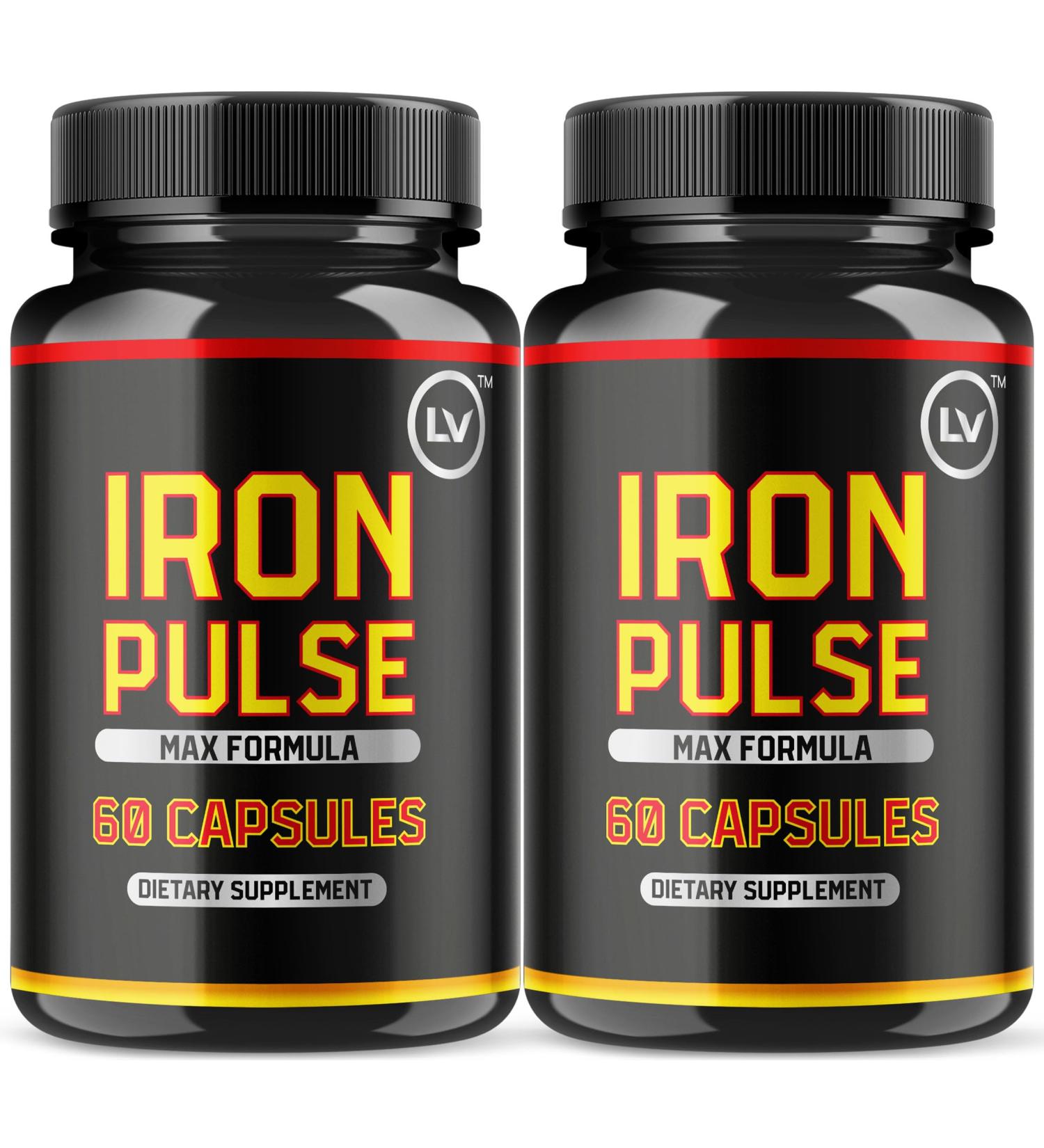 (2 Pack) IronPulse Capsules Iron Pulse Capsules Max Formula IronPulse Max Support Capsules Iron Pulse Pills IronPulse Pills Iron Pulse Support Pills 120 Capsules for 2 Months - Buy Online on GoSupps.com