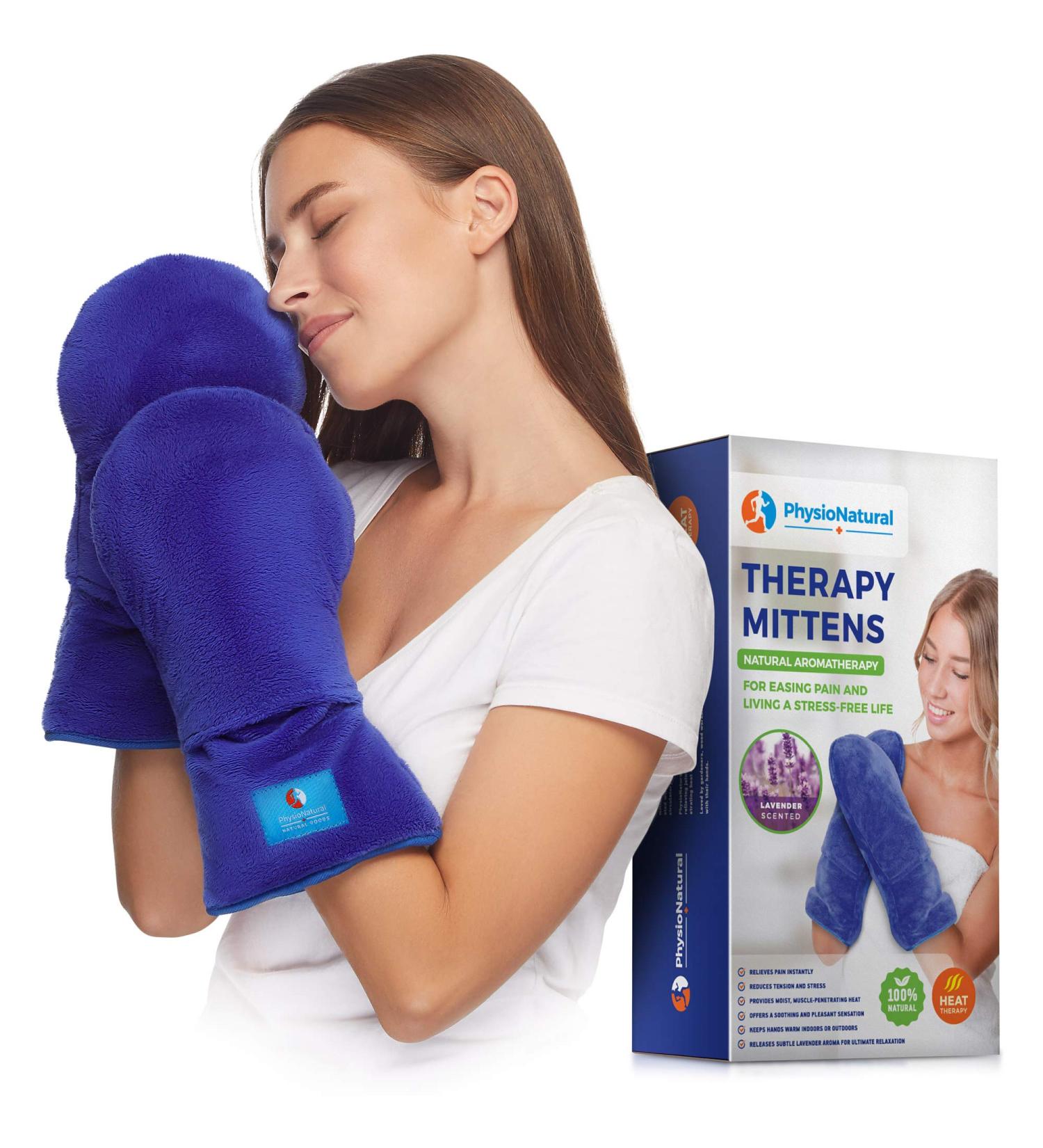Flaxseed Microwavable Therapy Mittens for Natural Moist Heat Relief - Ideal for Stiff Joints and Inflammation - Aromatherapy Gloves for Trigger Finger, Raynaud's, and Carpal Tunnel - Buy Online on GoSupps.com