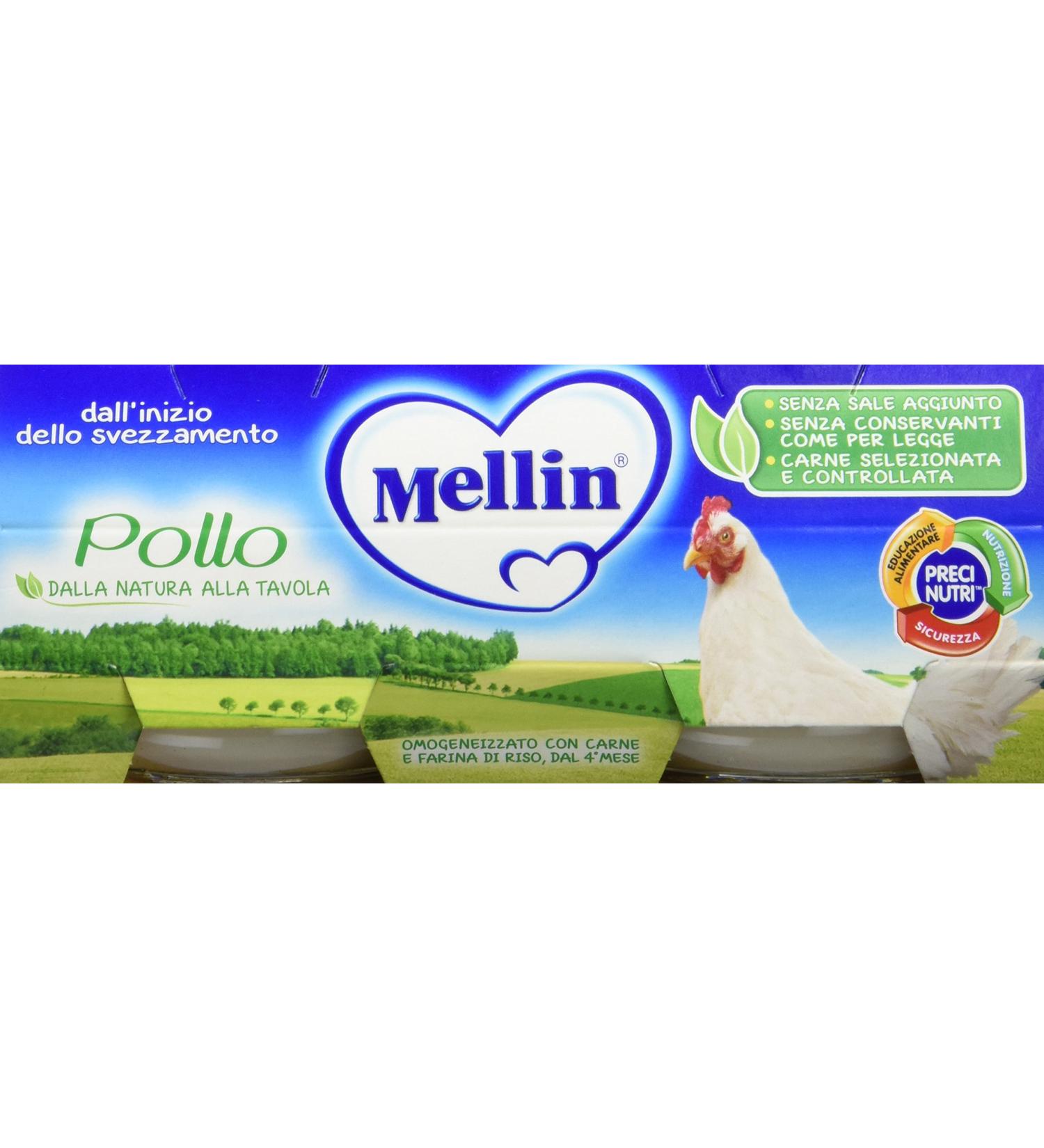 Mellin Baby food homogenized with chicken meat and rice flour - 2 jars of 80 g - Buy Online on GoSupps.com