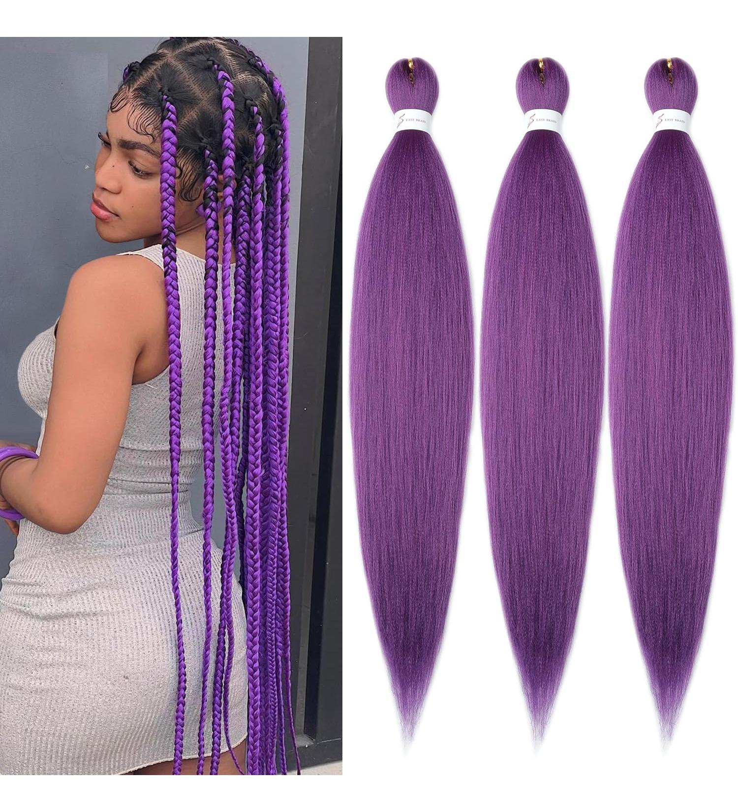 YDDM 20 Inch Pre-Stretched Braiding Hair Extensions - 3 Packs Lavender Jumbo Braids Kunsthaar for Braiding - Buy Online on GoSupps.com