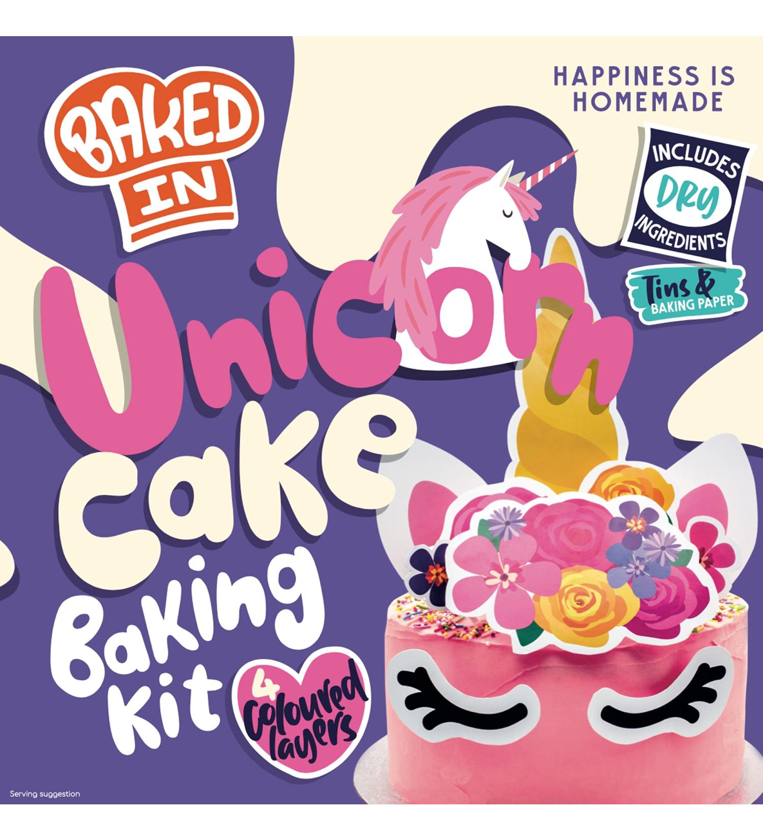 Bakedin Unicorn Rainbow Cake Baking Kit 975g Vanilla - Pack of 1 - Buy Online on GoSupps.com