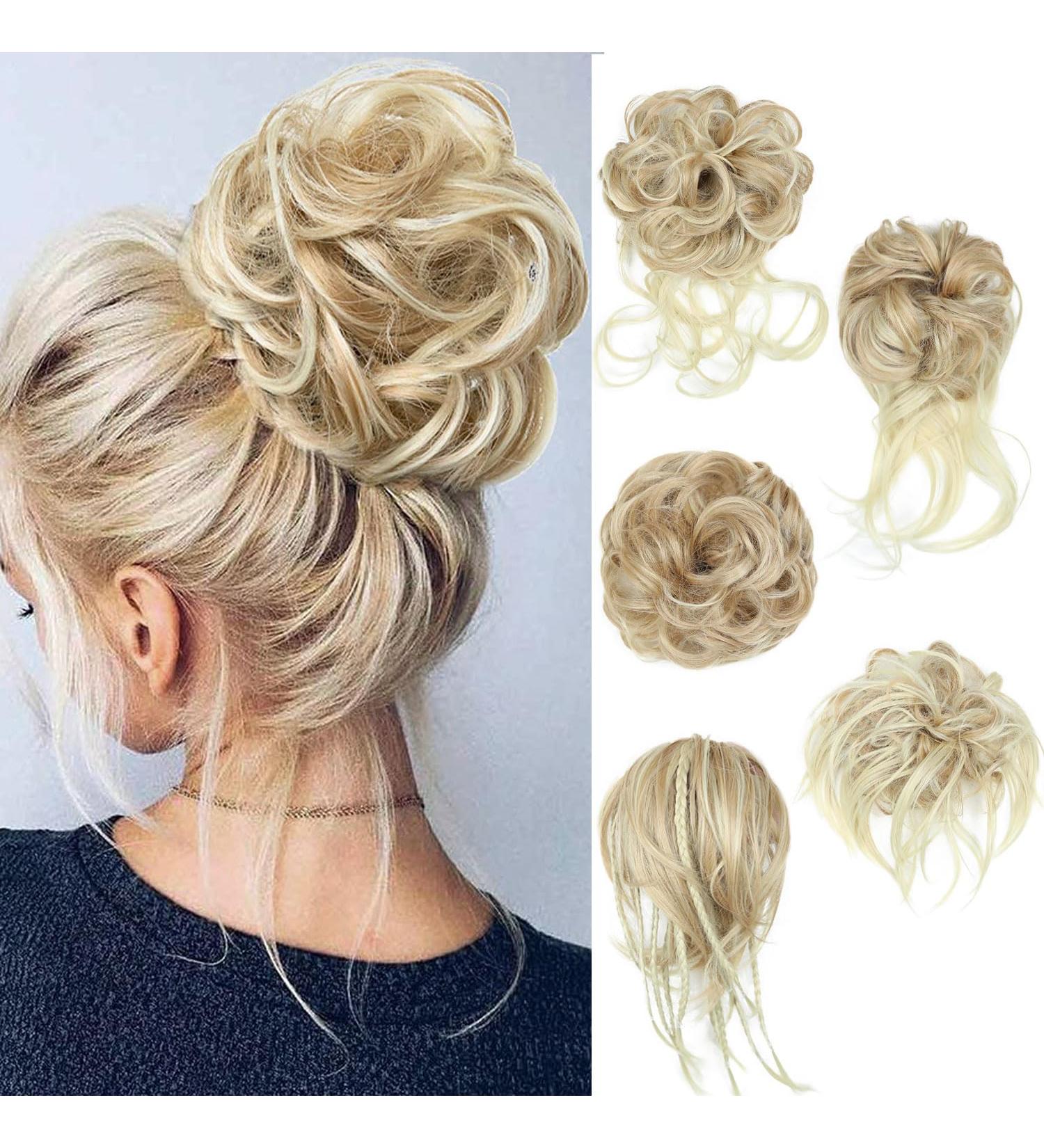 Fulang Hair 5-Pack Wavy Bun Hair Parts with Rubber Bands - Perfect for Updos & Hair Extensions | Messy Bun Hair Ties for Women - Buy Online on GoSupps.com