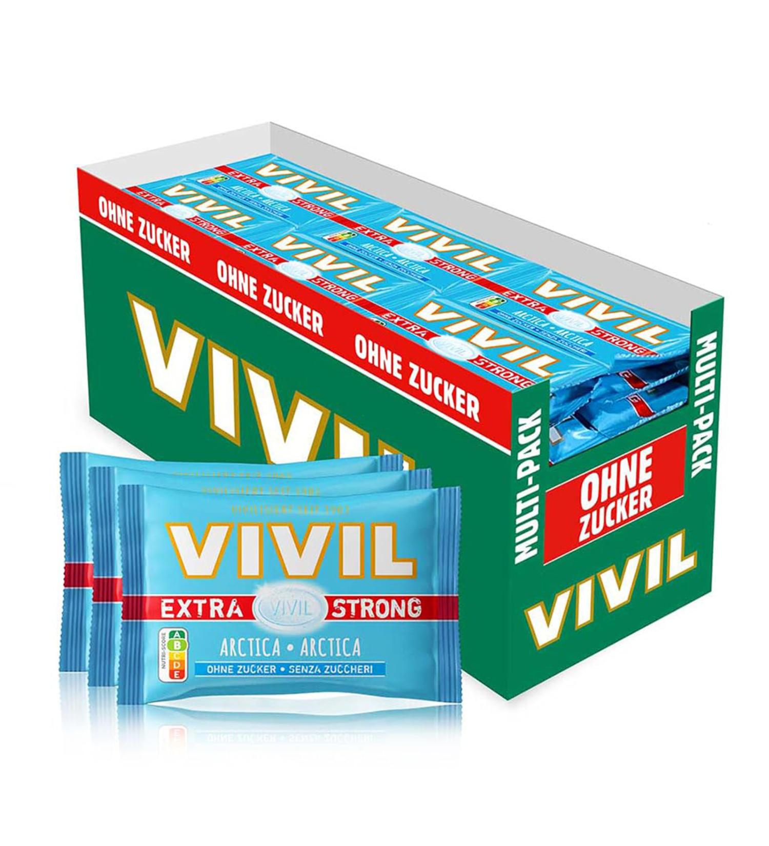 VIVIL Extra Arctica Mint Pastilles - 26 x 3 Pack Sugar-Free & Vegan Extra Strong 78 x 25g - Fast International Shipping - Buy Online on GoSupps.com