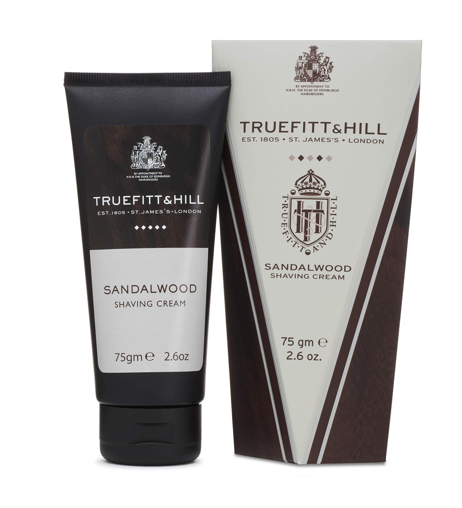 Truefitt & Hill Sandalwood Shaving Cream (Travel Tube) - 75g | Premium Luxury Shaving Cream for Smooth Shaves | Buy Online Internationally - Buy Online on GoSupps.com